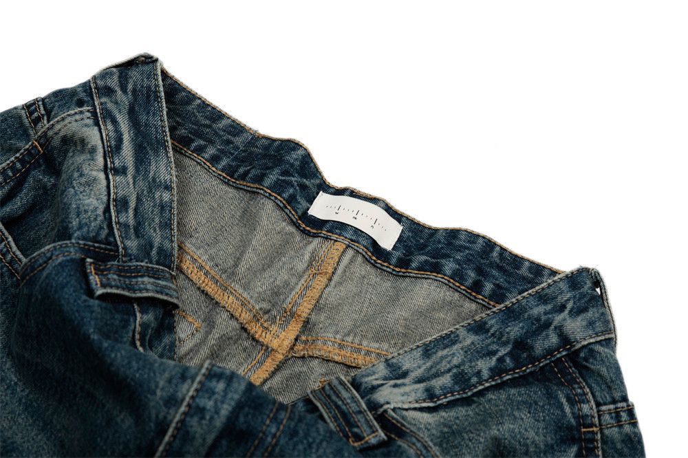 Japanese Brand × Jean Men's street punk distressed washed loose wide-leg jeans Size US 32 / EU 48 - 5 Thumbnail