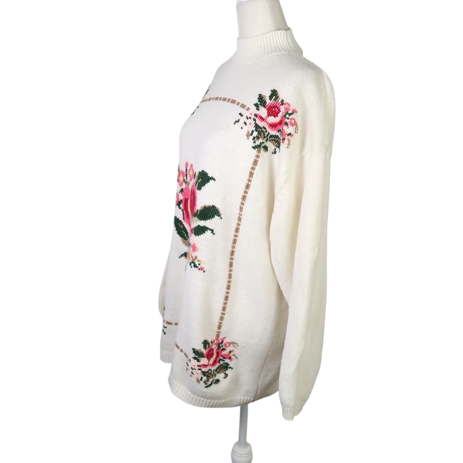 Vintage VINTAGE ChinaWear by Morsly Sweater Mockneck Floral Knit Tunic M Womens Size M / US 6-8 / IT 42-44 - 3 Thumbnail