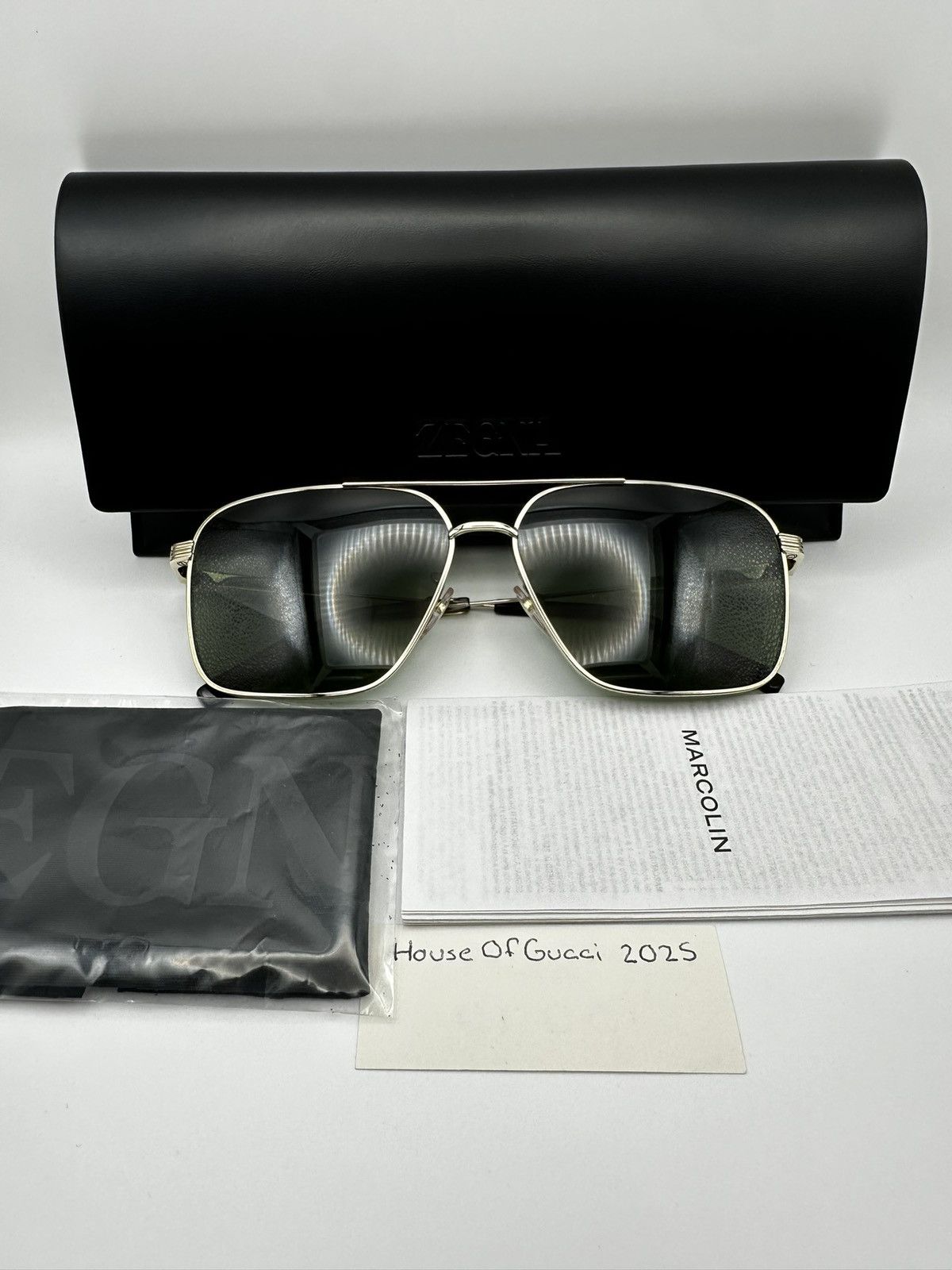Ermenegildo Zegna Zegna Gold Toned Steel Sunglasses Size ONE SIZE - 3 Thumbnail