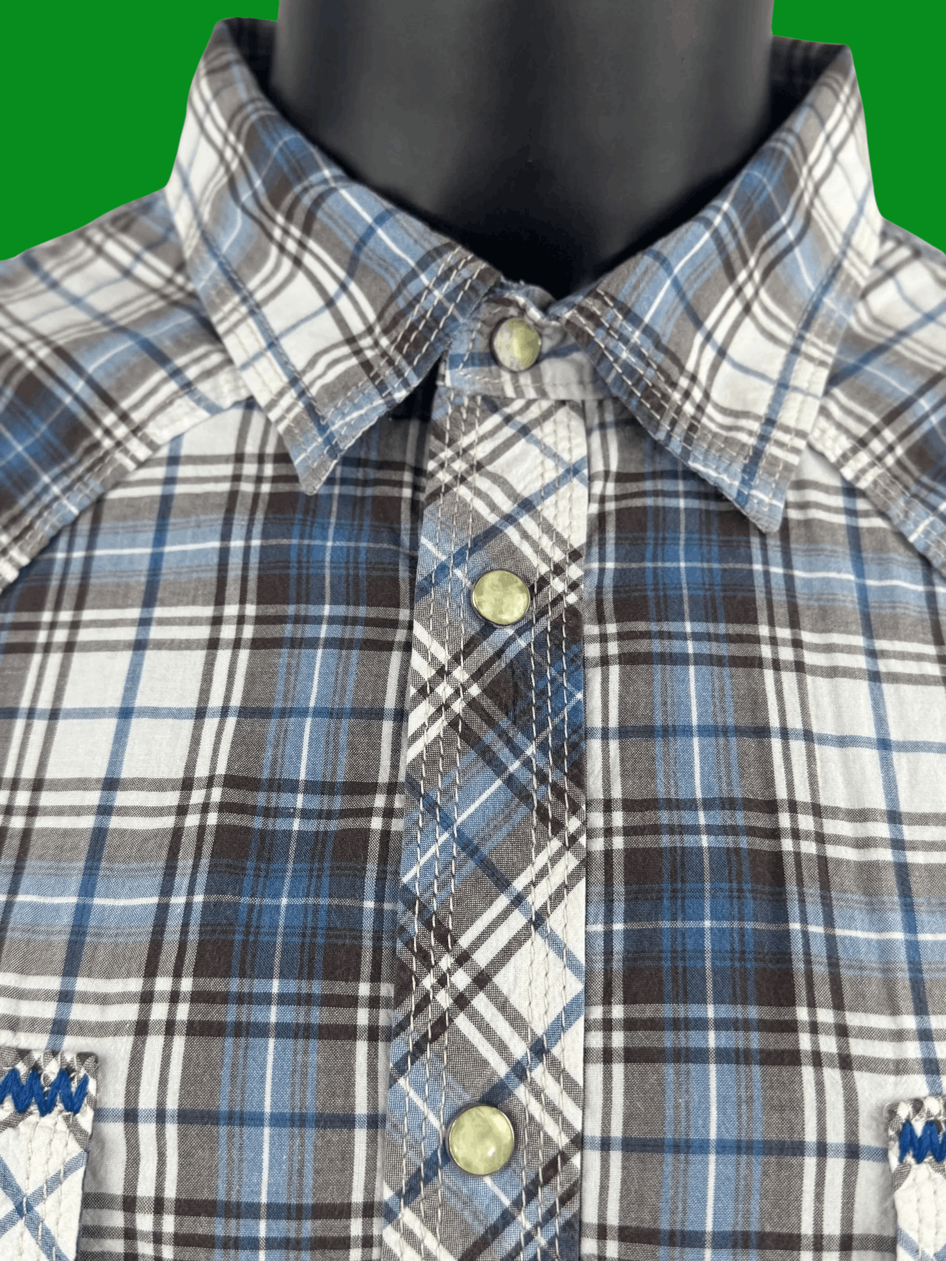 True Religion VTG True Religion Plaid Western Pearl Snap Pt Dune 56 No Cal Size US XXL / EU 58 / 5 - 4 Thumbnail