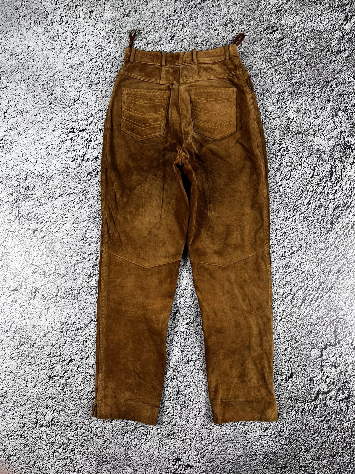 Leather Vintage Y2K retro style suede leather pants avantgarde Size 28" / US 6 / IT 42 - 2 Thumbnail