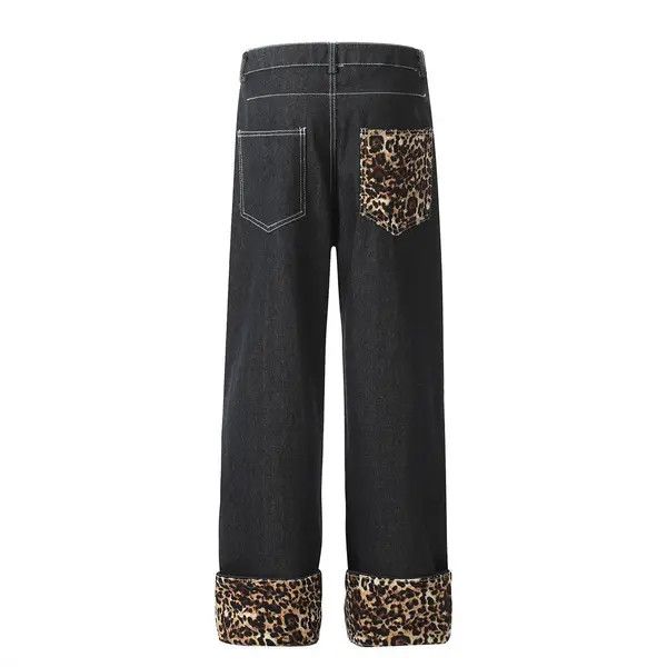 Japanese Brand eko American high street leopard print cuffed jeans for men Size US 32 / EU 48 - 1 Thumbnail