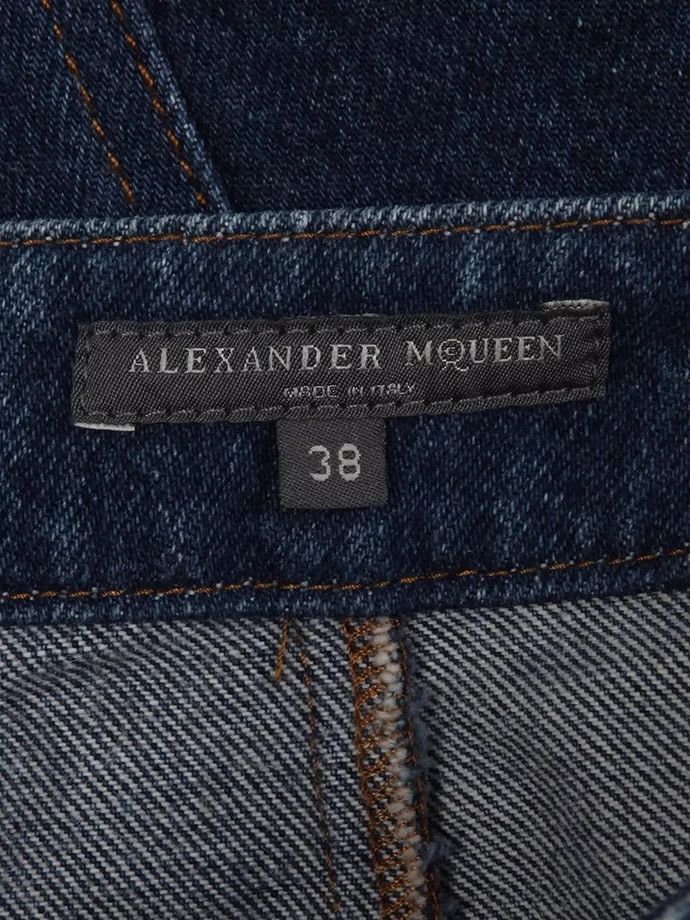 Alexander Mcqueen Denim stitched flared trousers