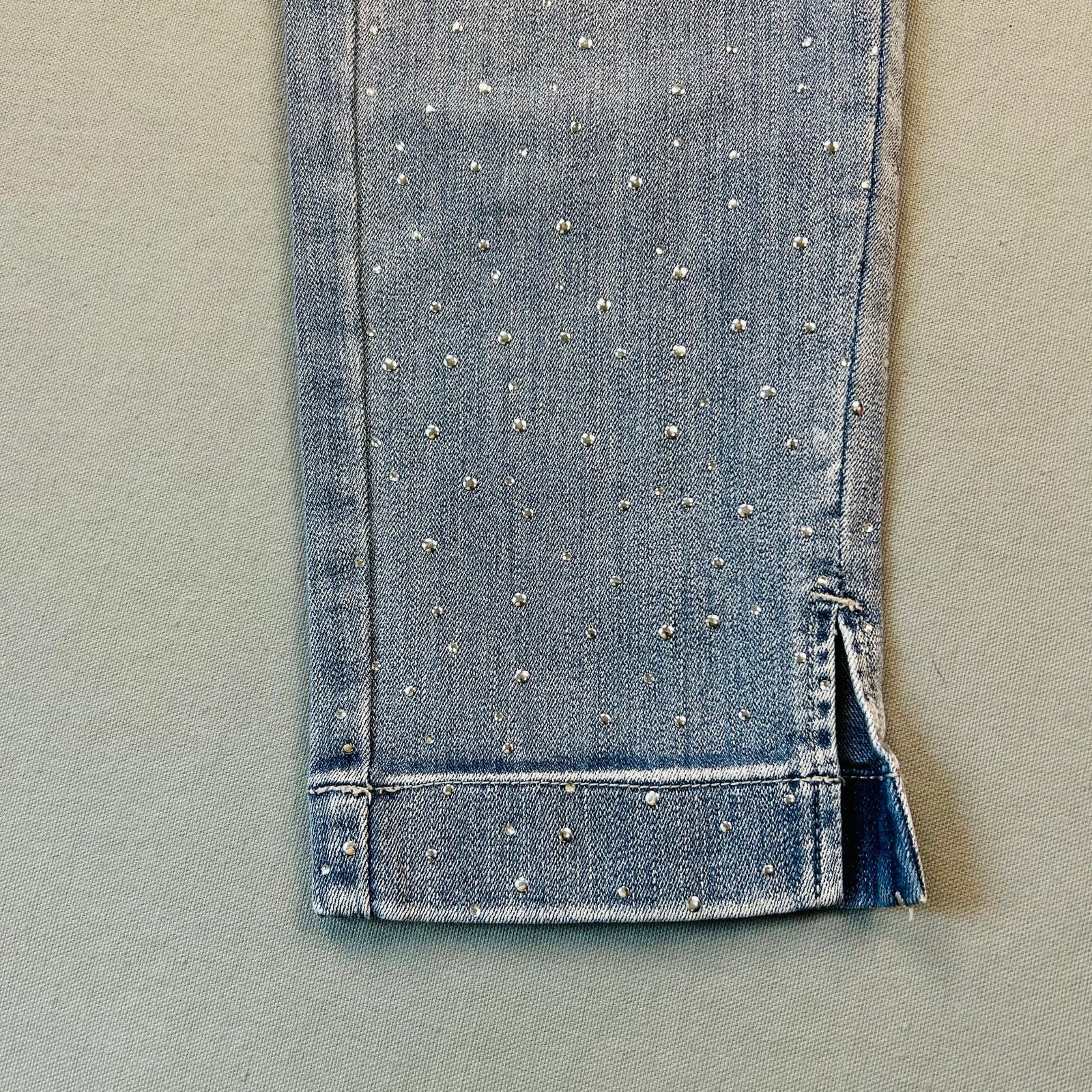Vintage Y2K Cache Jeans All Over Rhinestone Studded Cropped Capri 6 Size 28" / US 6 / IT 42 - 6 Thumbnail