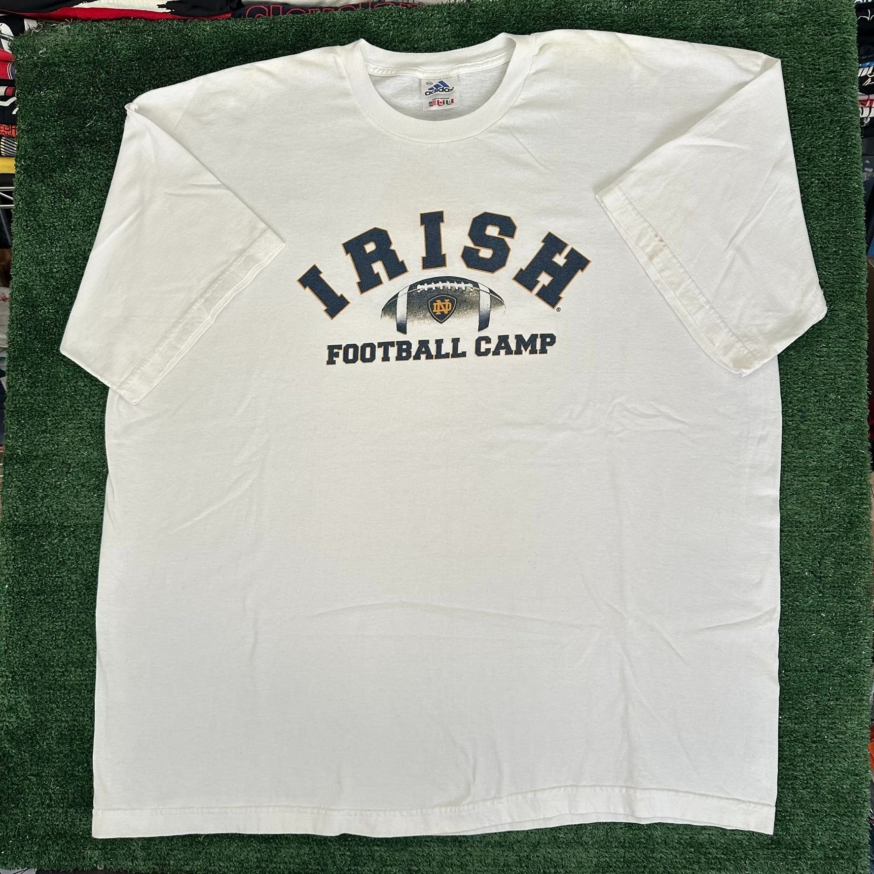 Adidas Vintage 90s Adidas Notre Dame Fighting Irish Football T-Shir Size US XXL / EU 58 / 5 - 1 Thumbnail