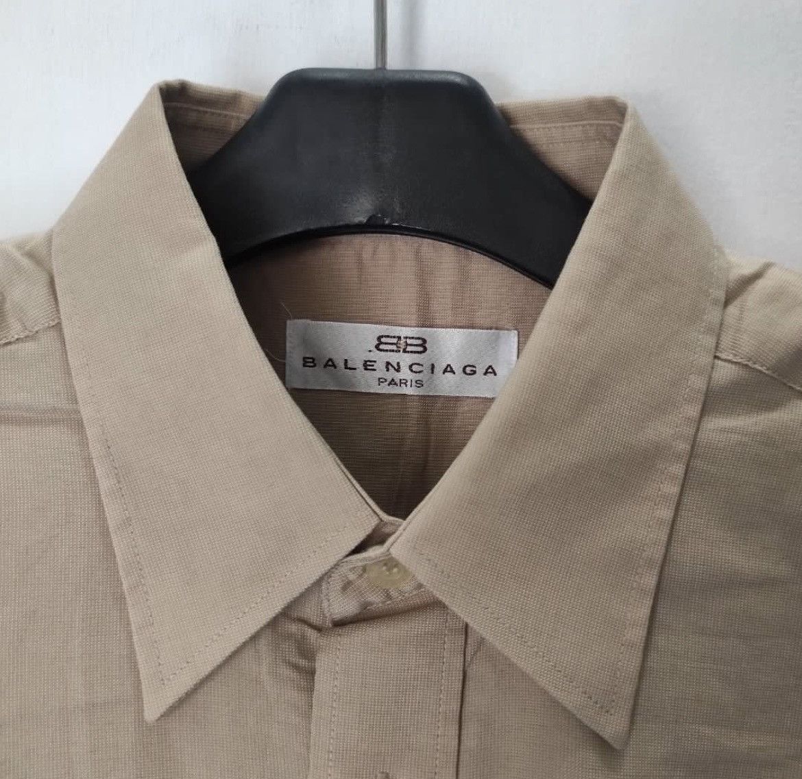 Balenciaga Vintage Balenciaga Beige Long Shirt Size US L / EU 52-54 / 3 - 3 Thumbnail