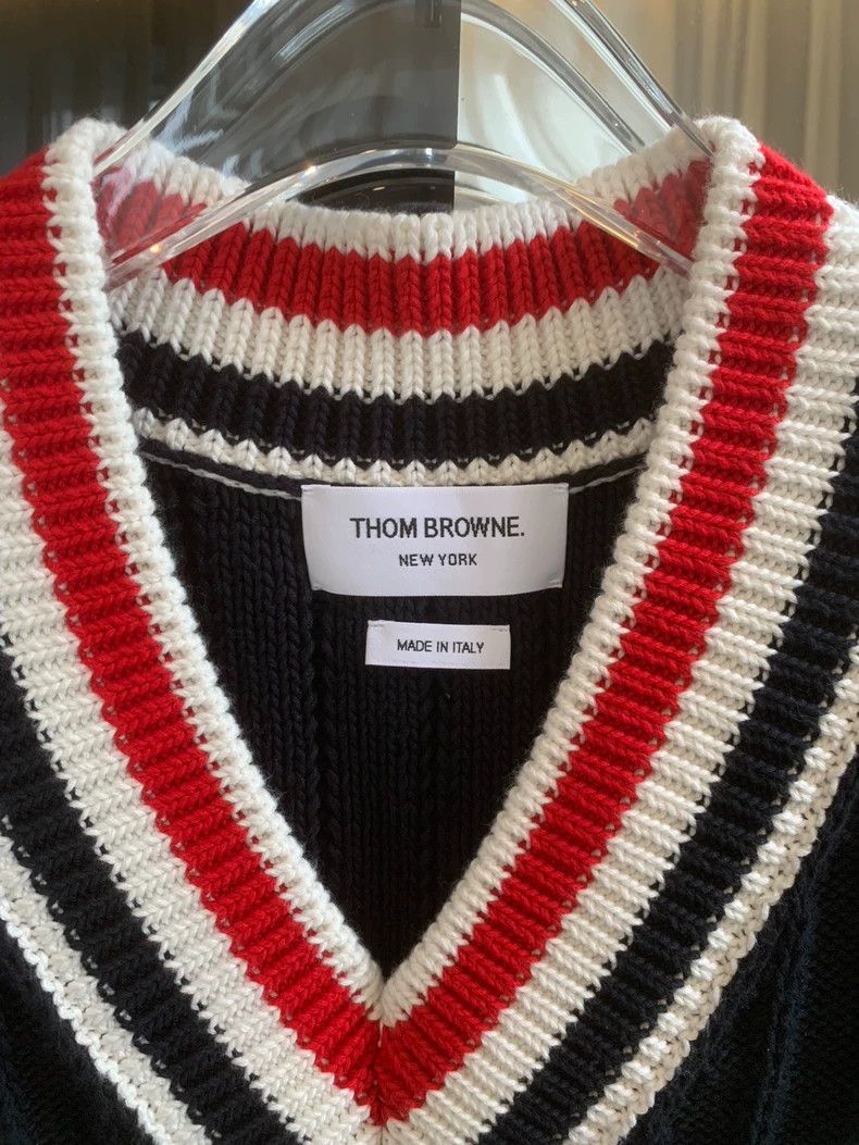 Thom Browne Thom Browne Knitted sweater vest Size US M / EU 48-50 / 2 - 2 Thumbnail