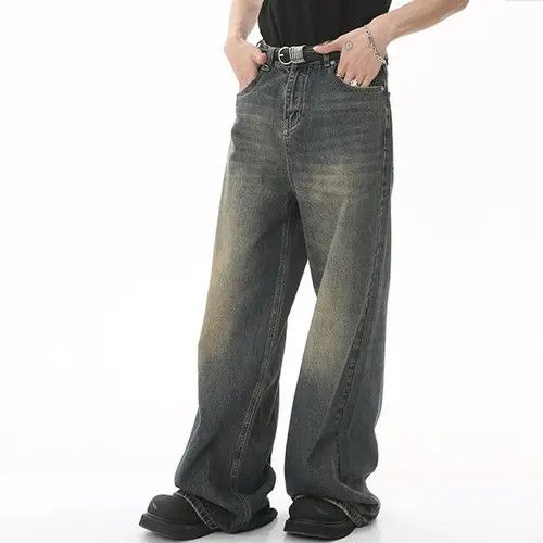 Jean × Vintage Vintage Distressed Loose Wide Leg Mopping Jeans y2k Size US 32 / EU 48 - 3 Thumbnail