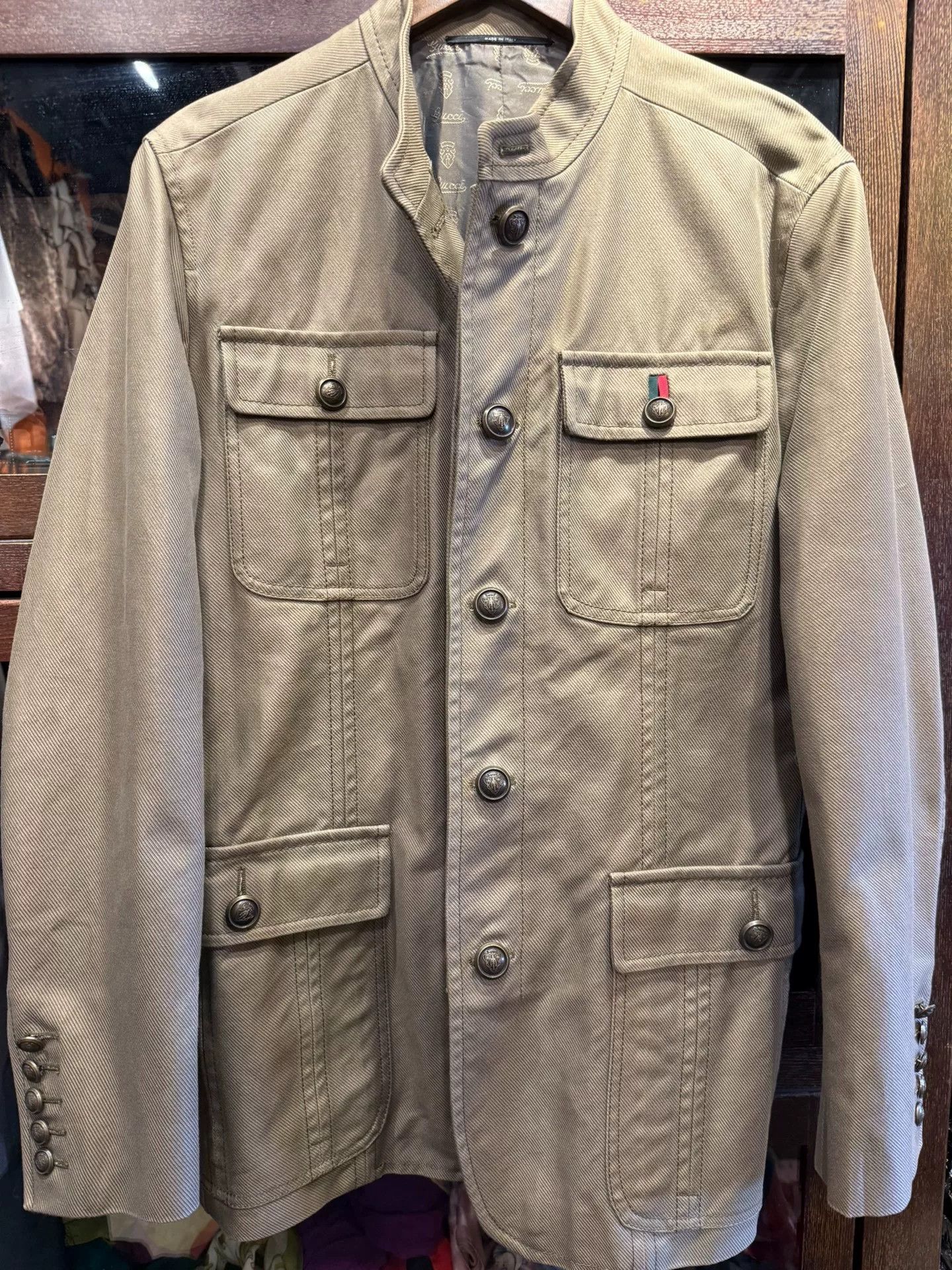Gucci Gucci Military Jacket in Canvas Fabric Size US S / EU 44-46 / 1 - 1 Thumbnail