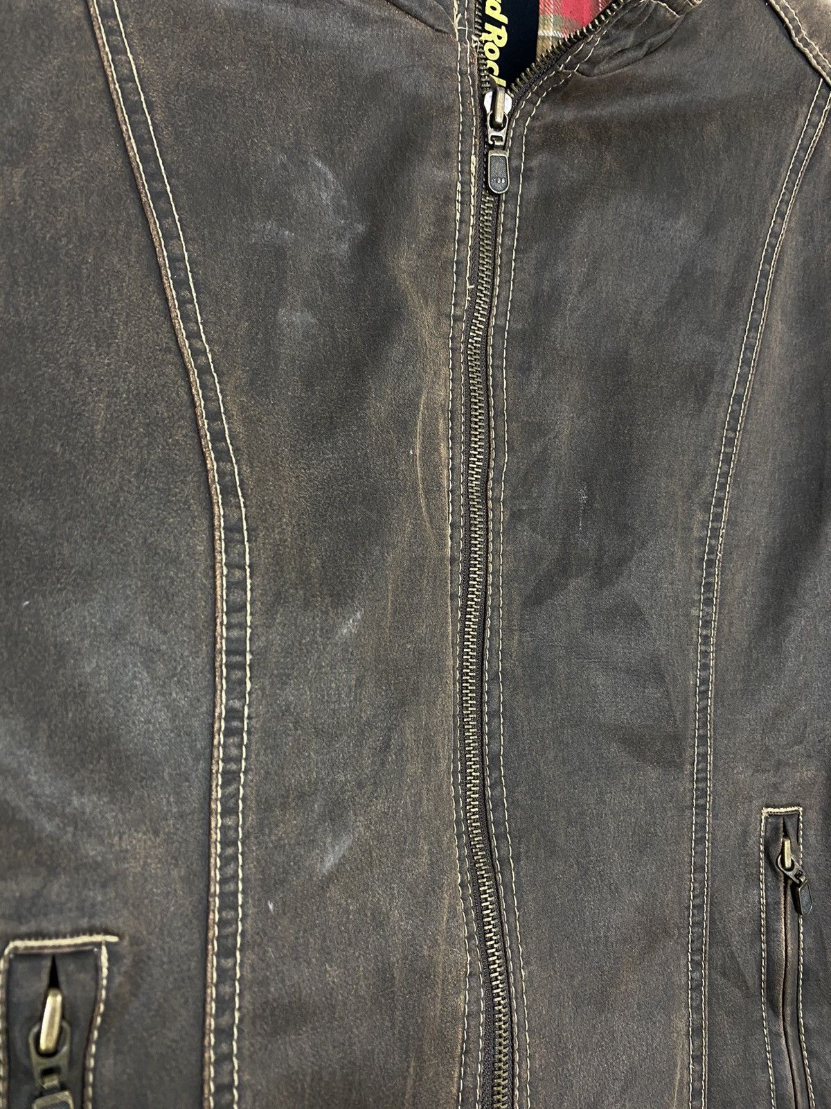 Hard Rock Cafe Hard Rock Cafe Baltimore Brown Motorcycle Tied Sides Jacket Size S / US 4 / IT 40 - 9 Thumbnail