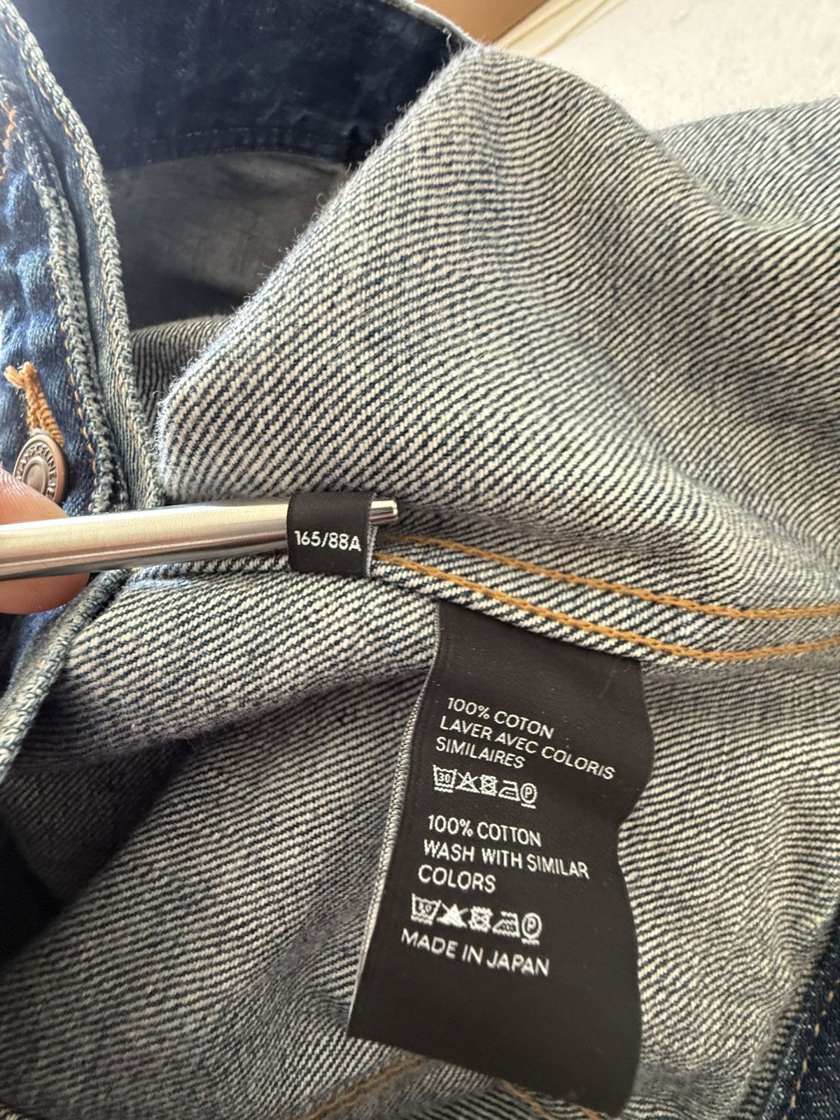 Celine Hedi Slimane denim trucker jacket silk union wash