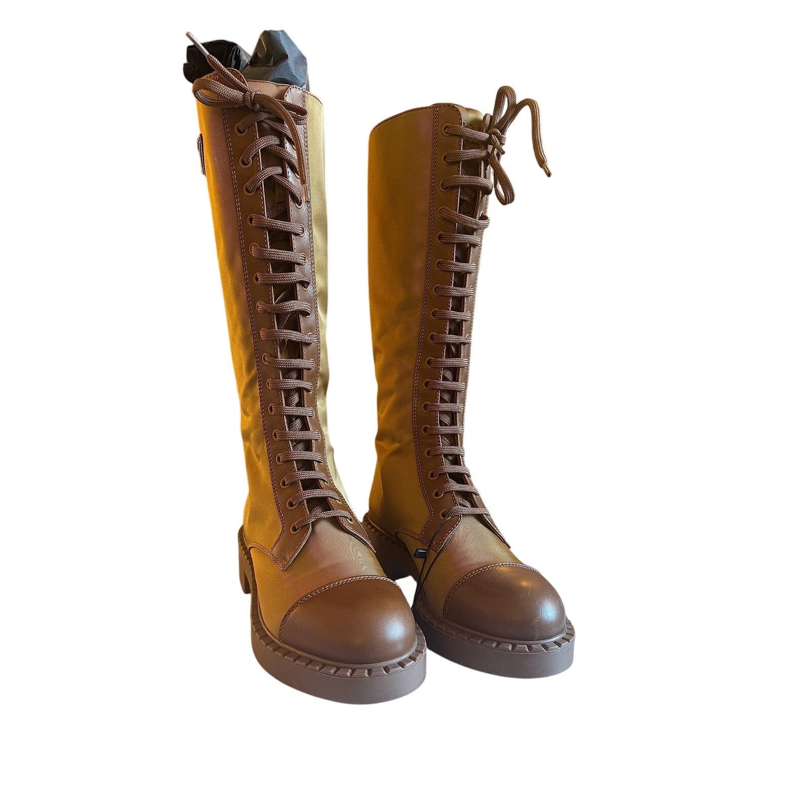 Prada Prada NWB Women's Re-nylon Tall Combat Boot Size US 7 / IT 37 - 2 Thumbnail