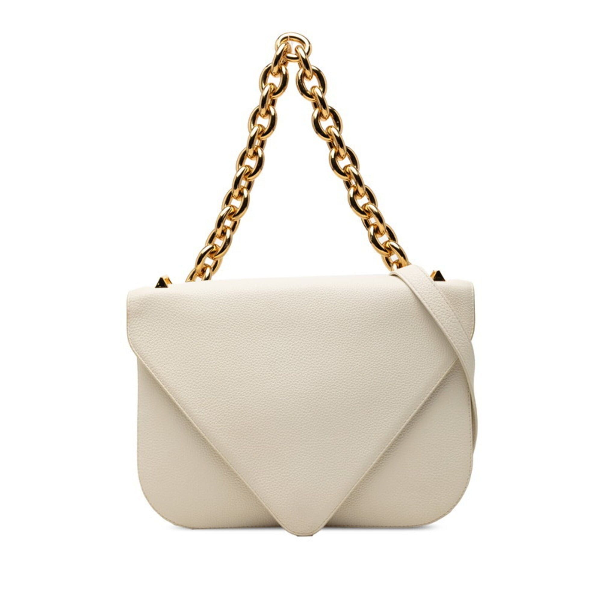 Bottega Veneta Bottega Veneta Mount Chain Handbag Shoulder Bag 2-Way White Leather Women's BOTTEGAVENETA Size ONE SIZE - 1 Thumbnail