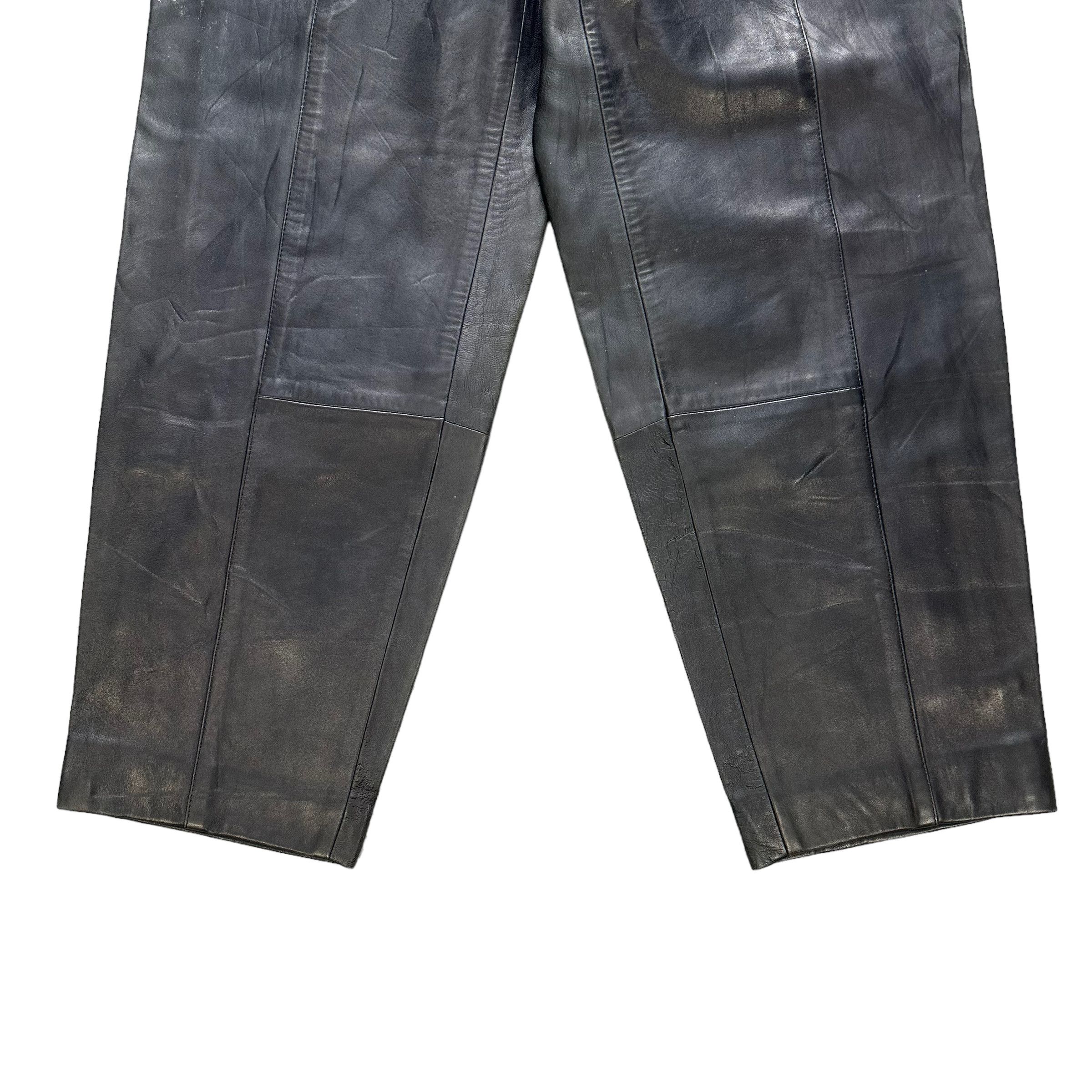 Japanese Brand SERGIO DONATI SNAP BUTTON RIRI ZIP LEATHER PANT #8501-012 Size 27" / US 4 / IT 40 - 7 Thumbnail
