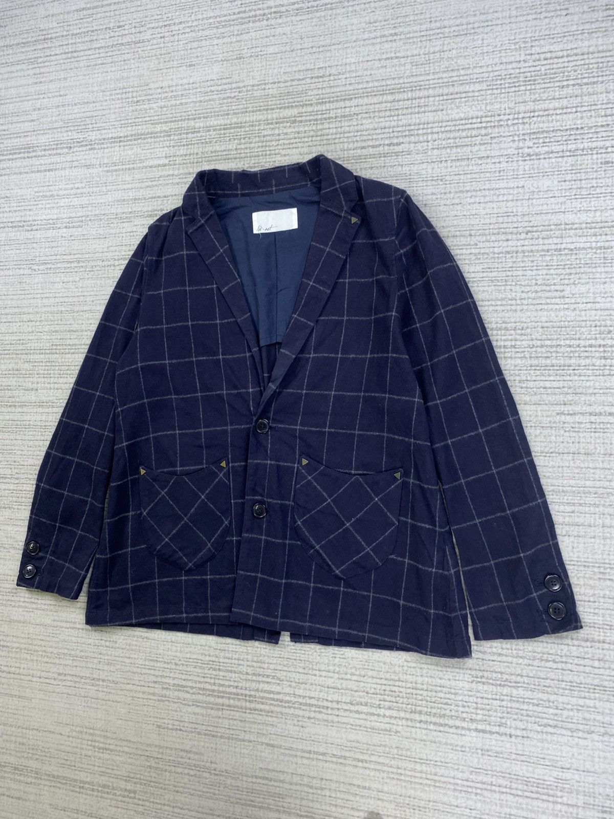 Issey Miyake × Ne-Net × Vintage Vintage Ne-Net By Issey Miyake Checked Blazer Jacket Size S / US 4 / IT 40 - 4 Thumbnail