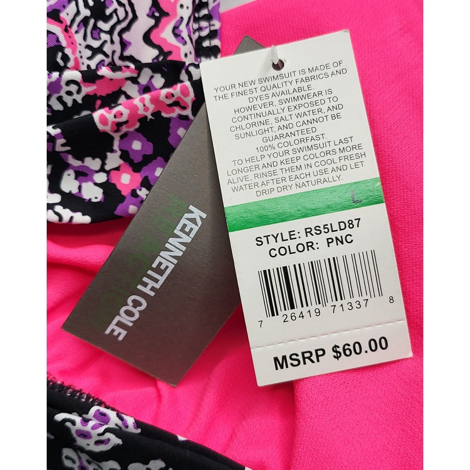 Kenneth Cole NWT KENNETH COLE Reaction Womens Mandala Halter Bikini Top Size L / US 10 / IT 46 - 6 Thumbnail
