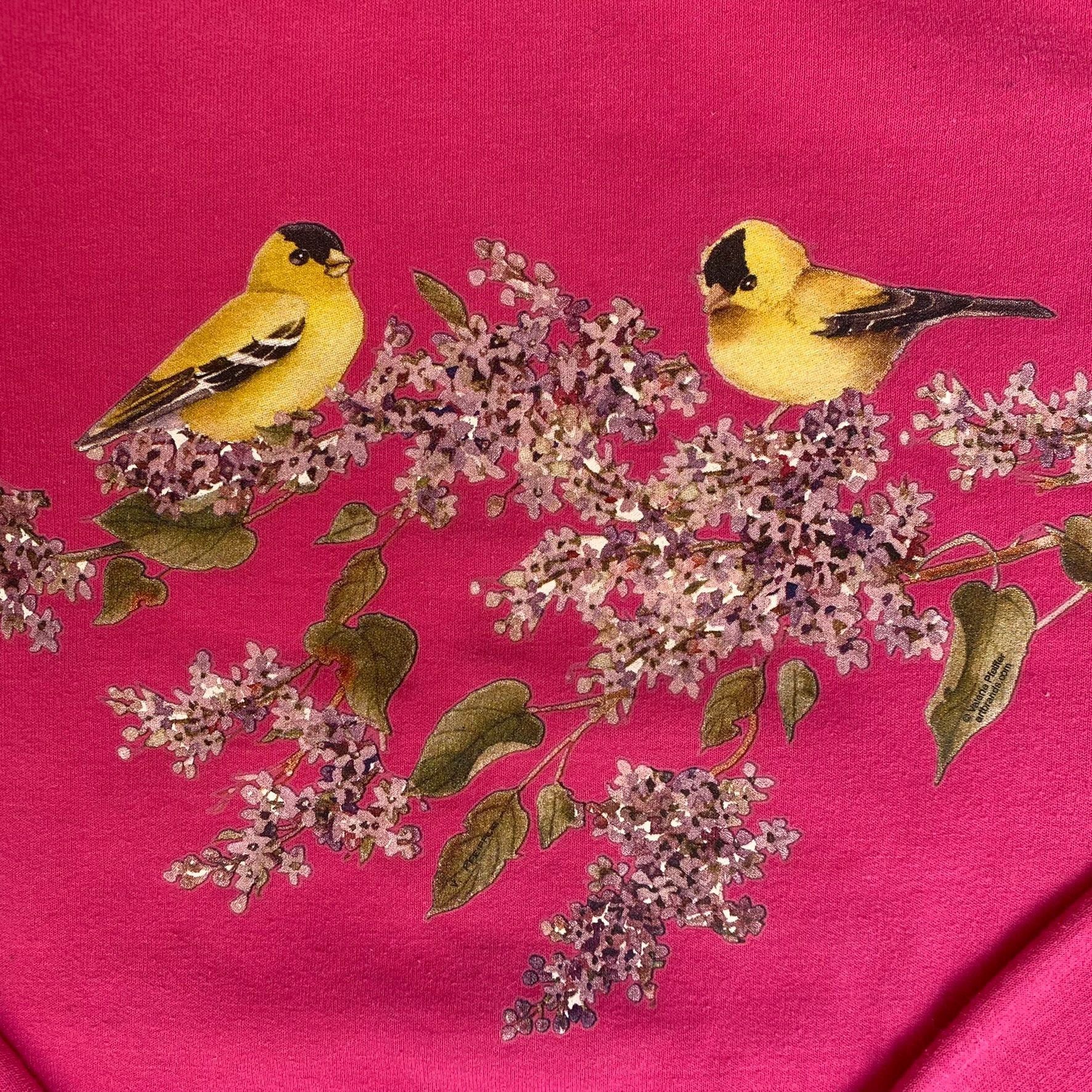Gildan Vintage Y2K Birds Flowers Sweatshirt Cute Pink Nature Floral Size US M / EU 48-50 / 2 - 3 Thumbnail