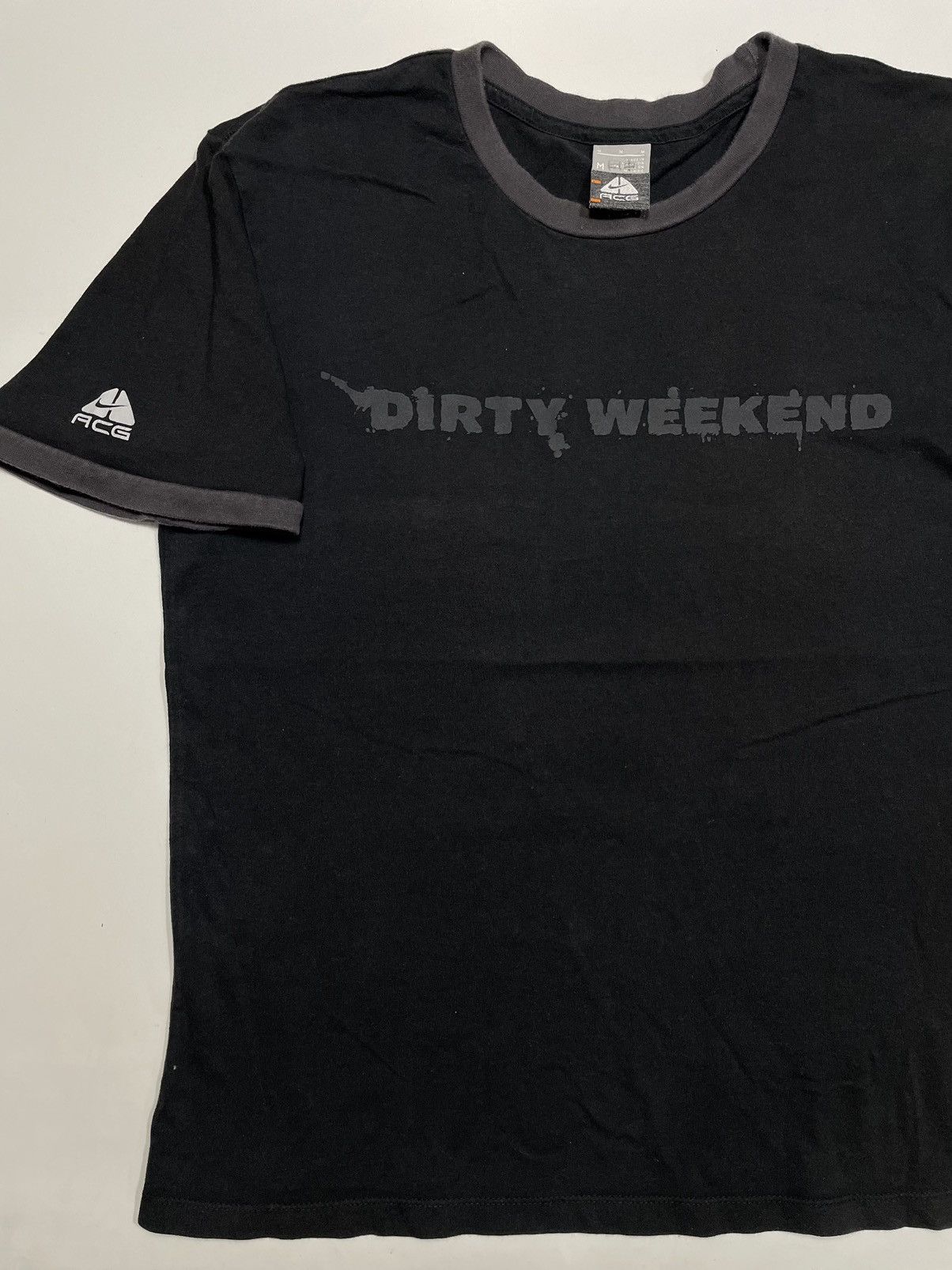 Nike ACG × Vintage Vtg Black Ringer Dirty Weekend Acg Nike outdoor M 170 88A Size M / US 6-8 / IT 42-44 - 1 Thumbnail