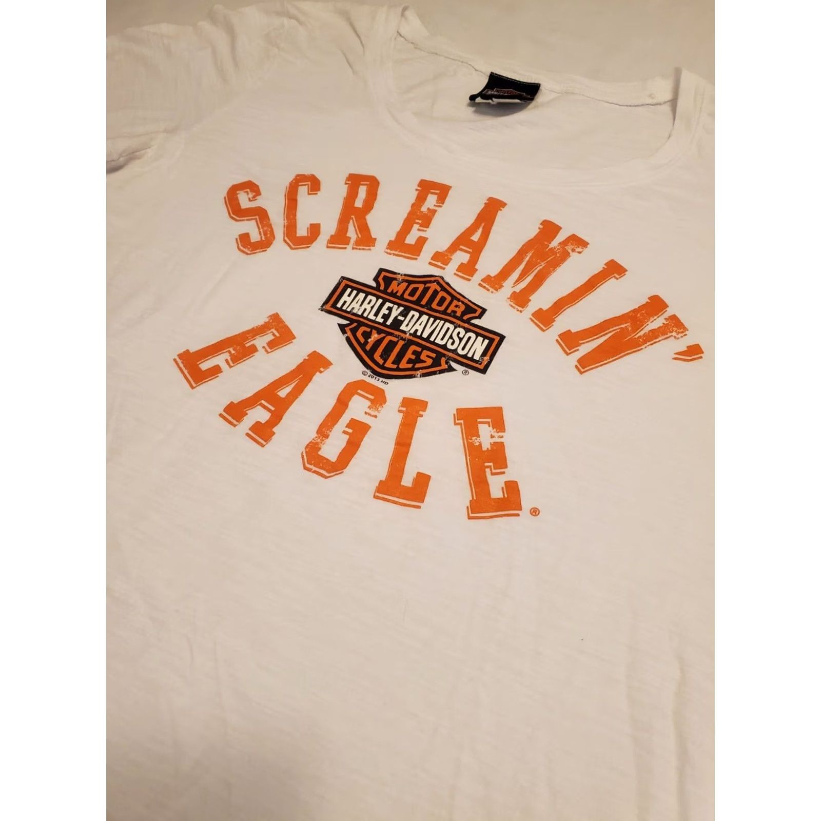 Harley Davidson Harley-Davidson Womens White XL Screamin Eagle 3/4 Sleeve T Shirt Burnout Biker 90s Y2K Style Shirt Womens XL White Harley-Davidson Shirt Size XL / US 12-14 / IT 48-50 - 3 Thumbnail