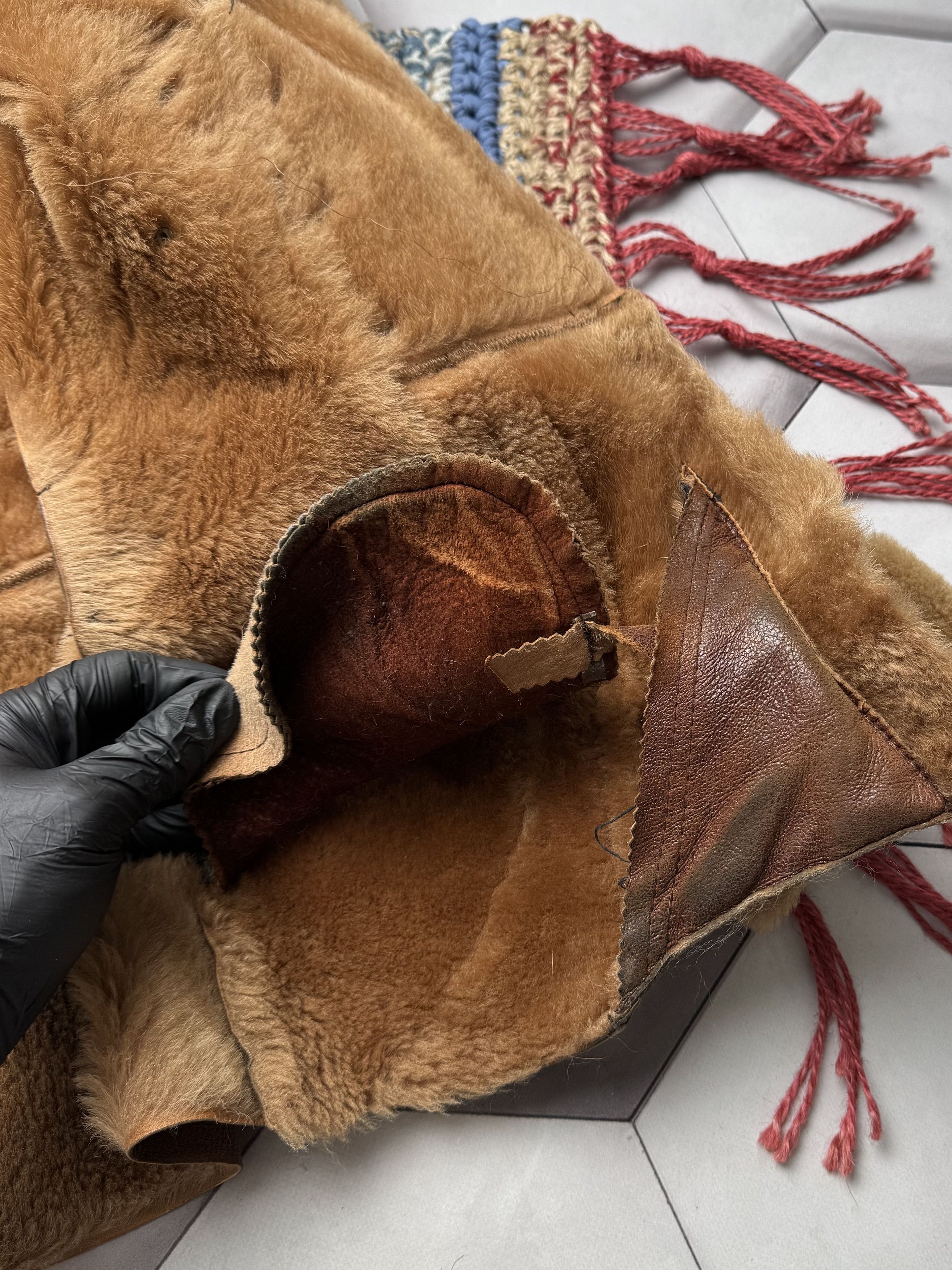 Japanese Brand Vintage Real Sheepskin Coat (E4) Size S / US 4 / IT 40 - 12 Thumbnail