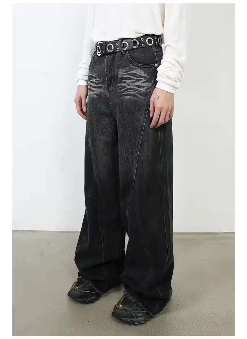 Designer × Japanese Brand Black washed baggy jeans Size US 34 / EU 50 - 3 Thumbnail