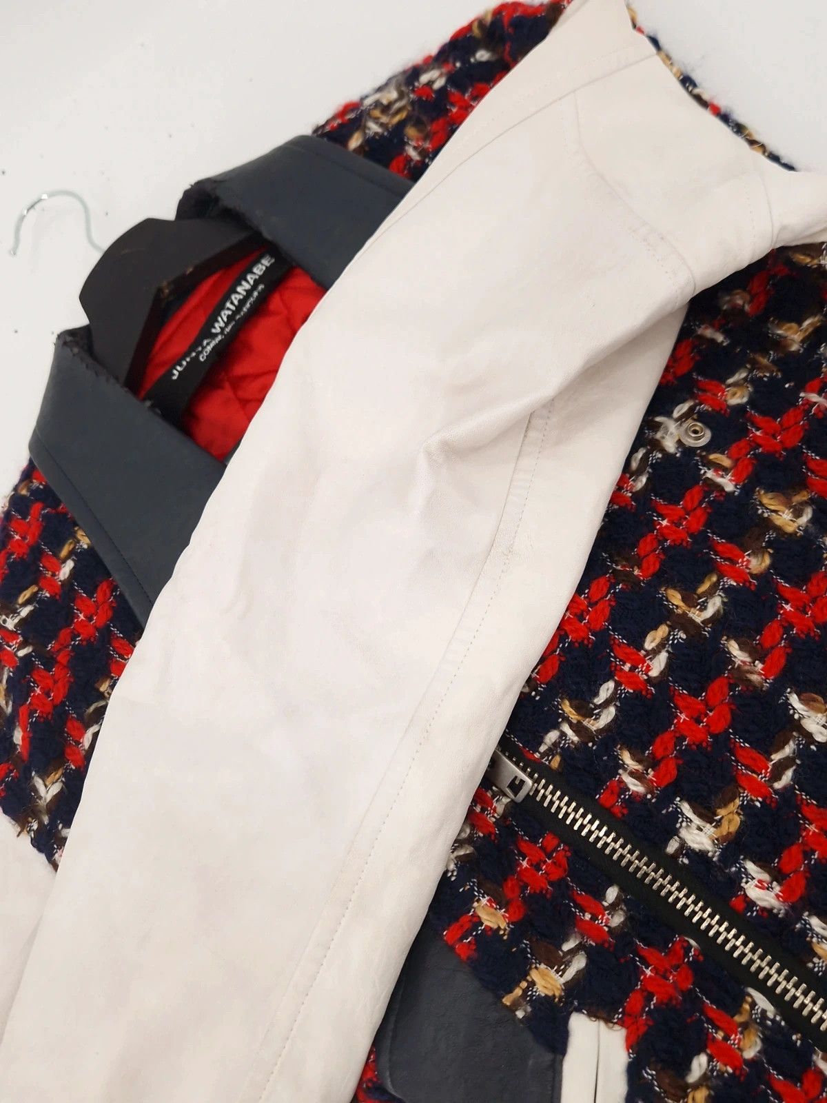 Junya Watanabe Junya Watanabe Tweed & Faux Leather Hybrid Biker Jacket Size M / US 6-8 / IT 42-44 - 14 Thumbnail