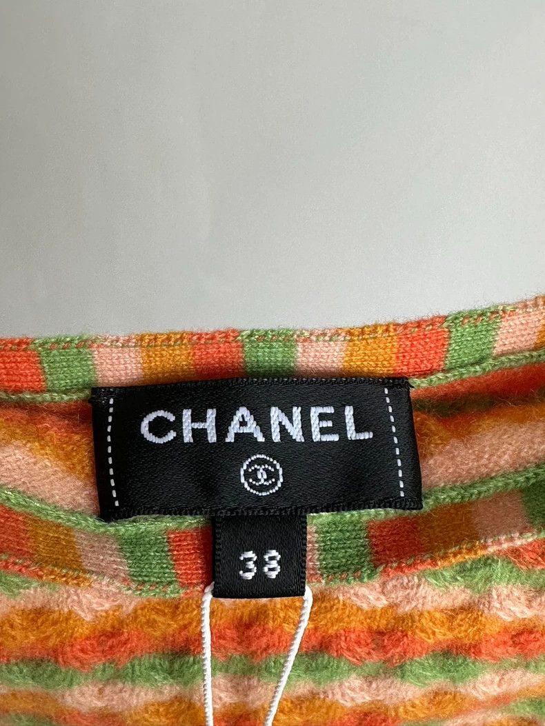 Chanel Chanel Orange cashmere striped vest Size XS / US 0-2 / IT 36-38 - 2 Thumbnail