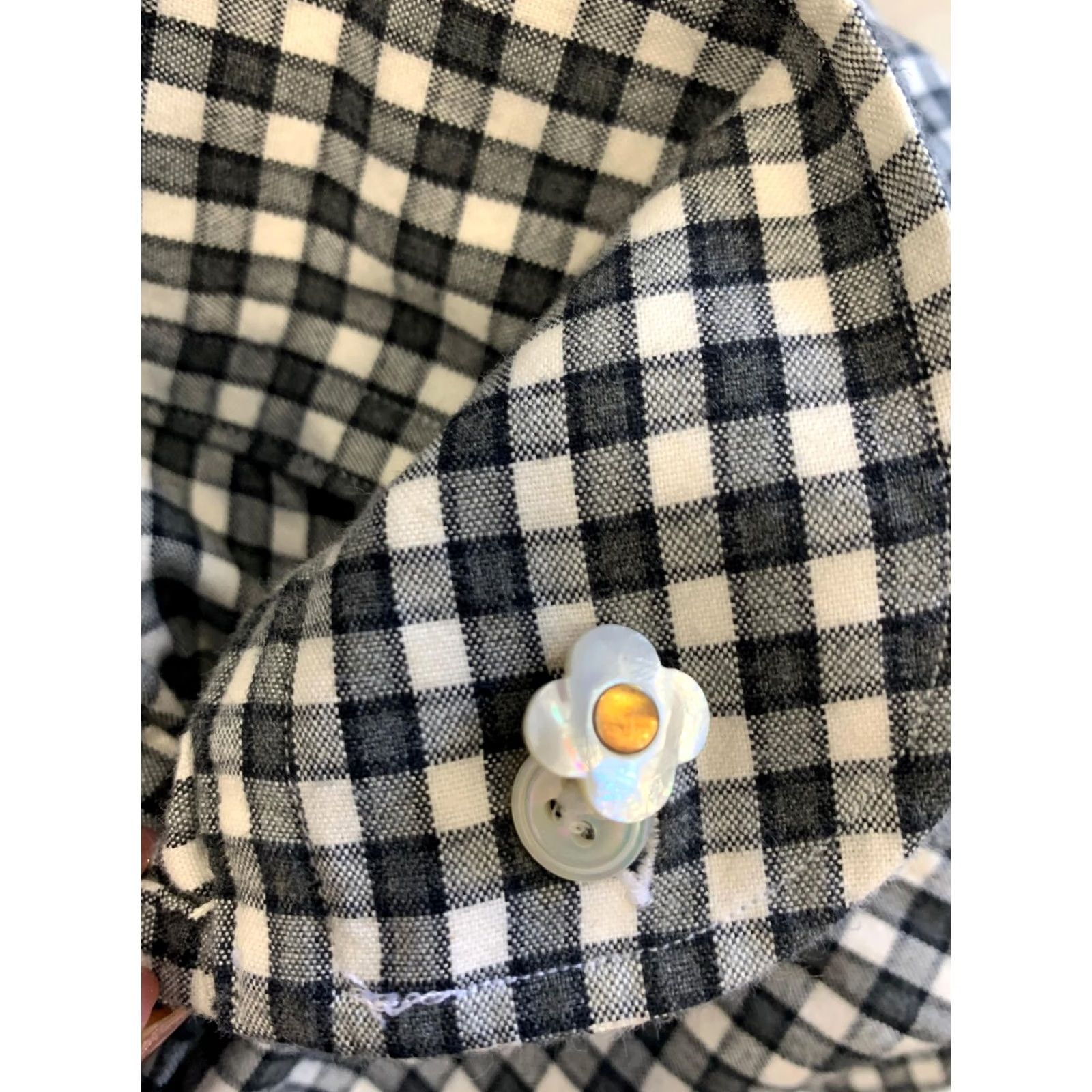 Lardini Lardini Gingham Check Shirt Navy White Spread Collar 15.5 / 39 Adult Men’sDress Shirt Size US L / EU 52-54 / 3 - 5 Thumbnail