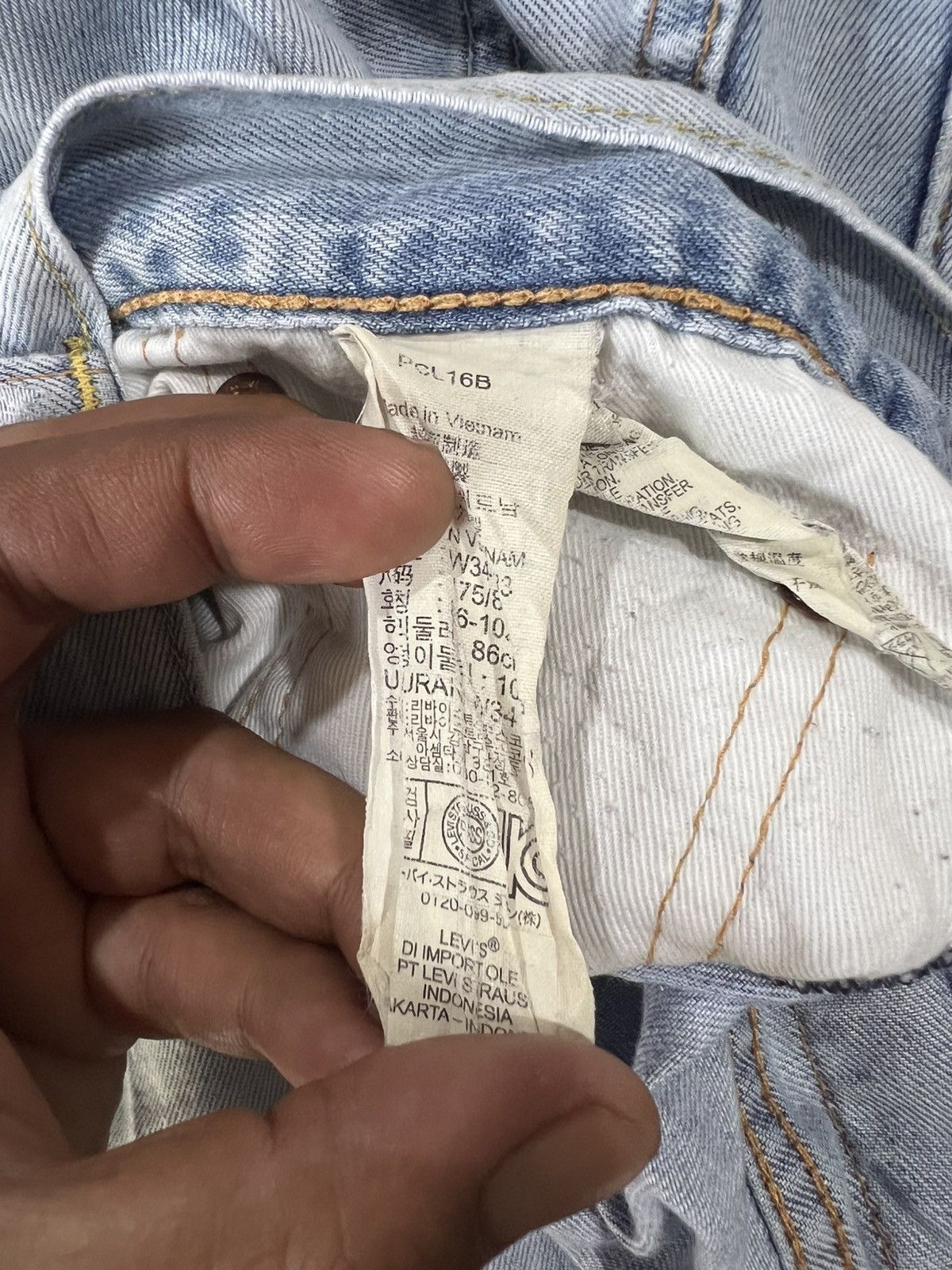 Levi's 🔥Vintage Levis 502 Distressed Denim Size US 35 - 19 Thumbnail