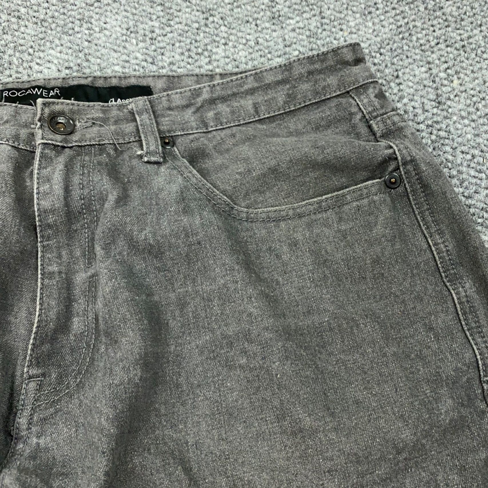 Rocawear VTG Rocawear Jeans Mens 36 Gray Denim Hip Hop 90s Y2K Straight 30in Inseam Mens Size US 35 - 4 Thumbnail