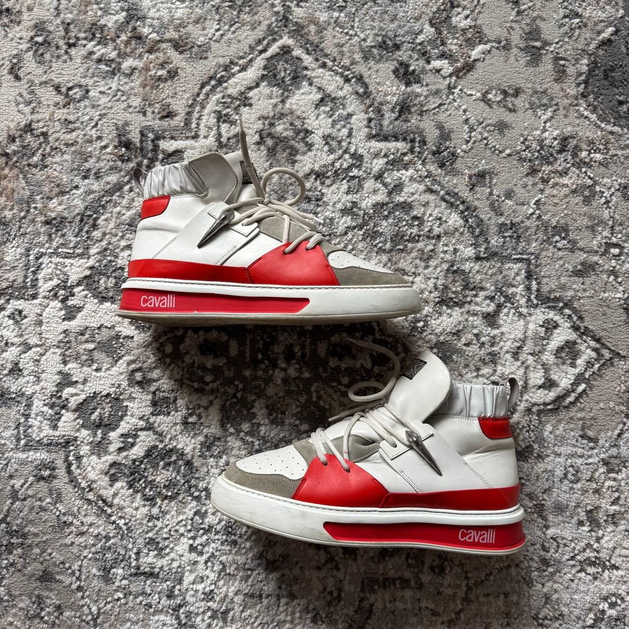 Just Cavalli Just Cavalli Tiger Tooth High-Top Oversize Leather Sneakers Size US 9.5 / EU 42-43 - 2 Thumbnail