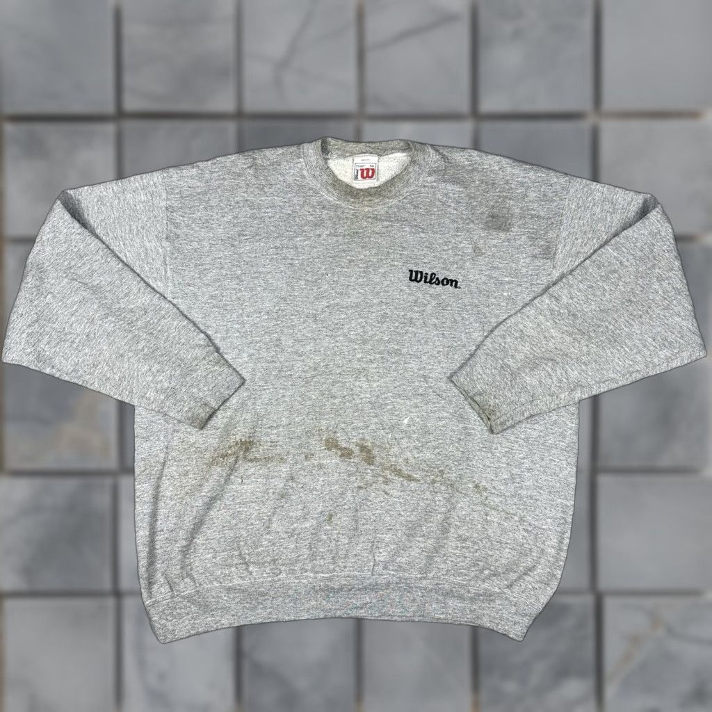 Wilson VINTAGE Wilson Sweatshirt Men's 2XL Gray Embroidered Distressed Pullover 90s Sports Shirt Crew Neck Size US XXL / EU 58 / 5 - 1 Thumbnail