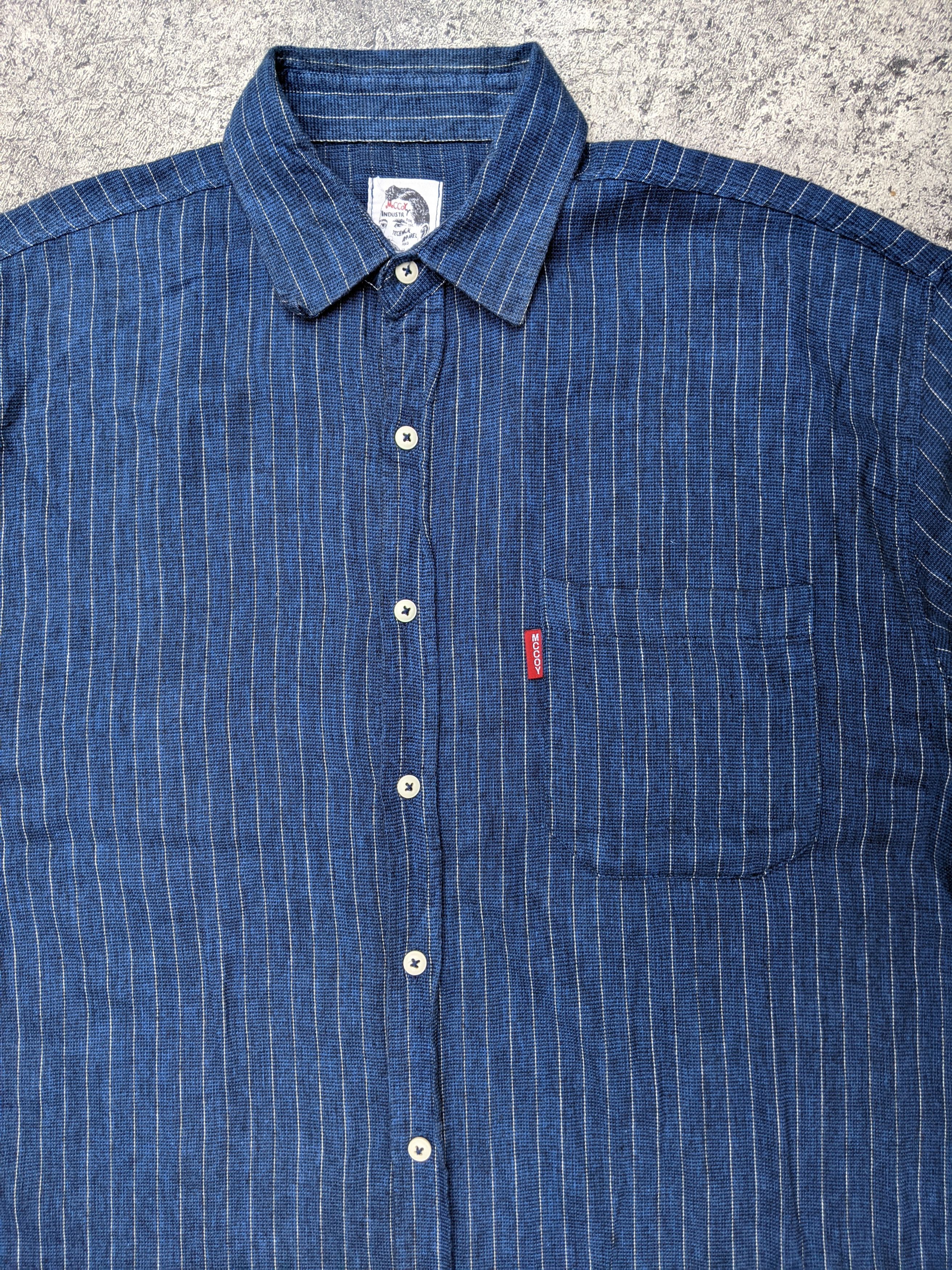 The Real McCoy's Mccoy Stripe Indigo Blue Shirt Size US L / EU 52-54 / 3 - 3 Thumbnail