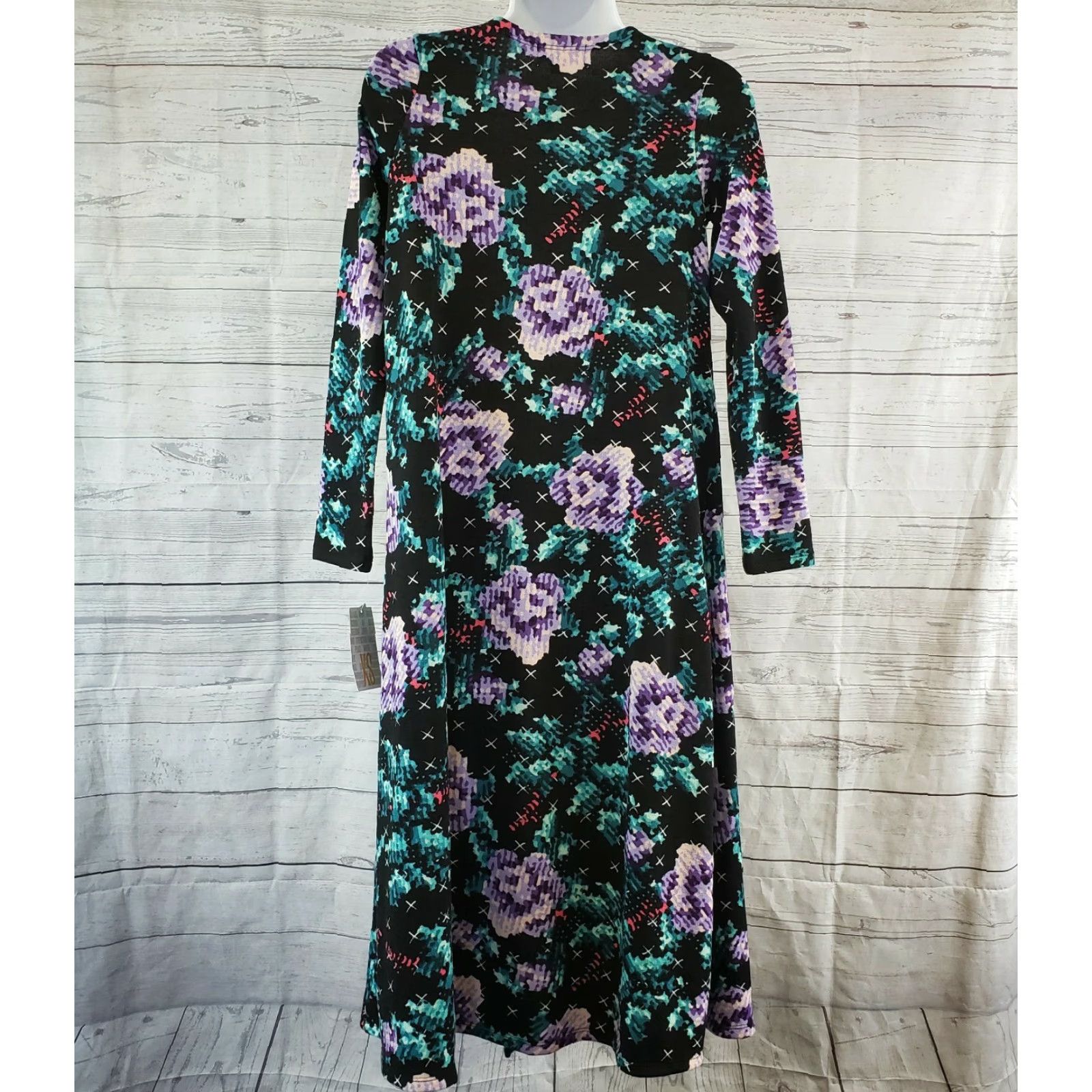 Vintage VINTAGE LuLaRoe Womens Sarah Cardigan XS Black Floral Long Sleeve Teal Purple Sweater Women XS Cardigan Size XS / US 0-2 / IT 36-38 - 3 Thumbnail