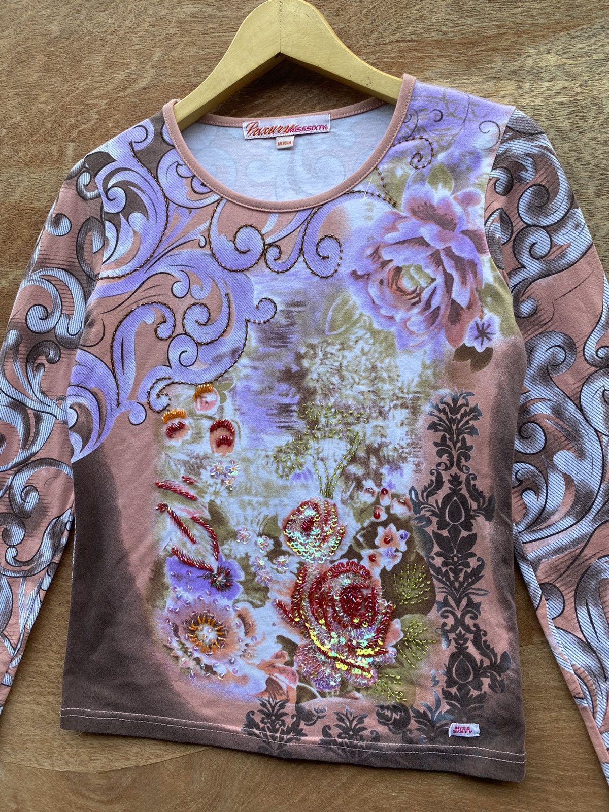 2000s y2k miss sixty embellished beads floral jpg style