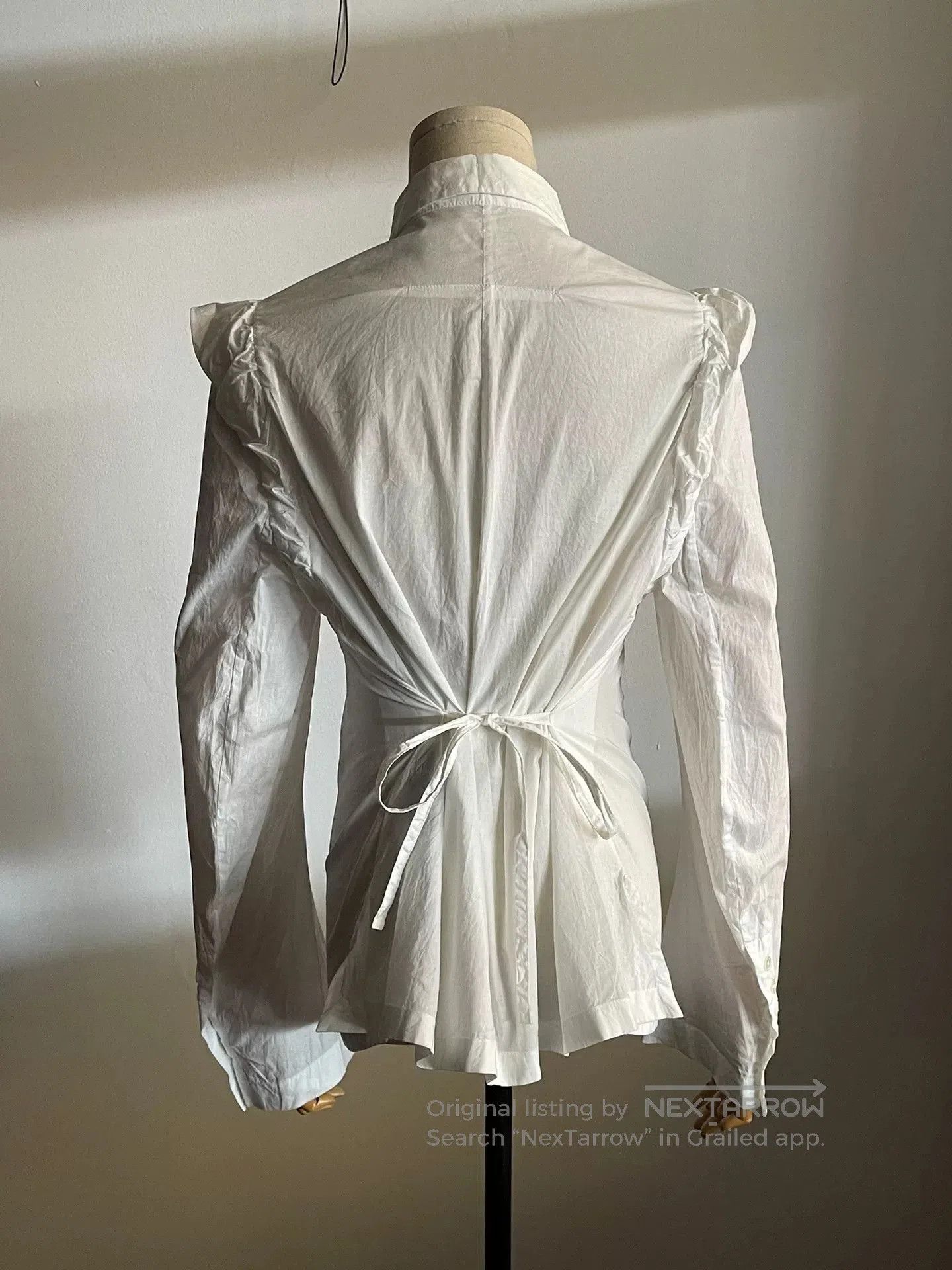 Ann Demeulemeester Ann Demeulemeester White Back Tie Shirt. Size XS / US 0-2 / IT 36-38 - 3 Thumbnail