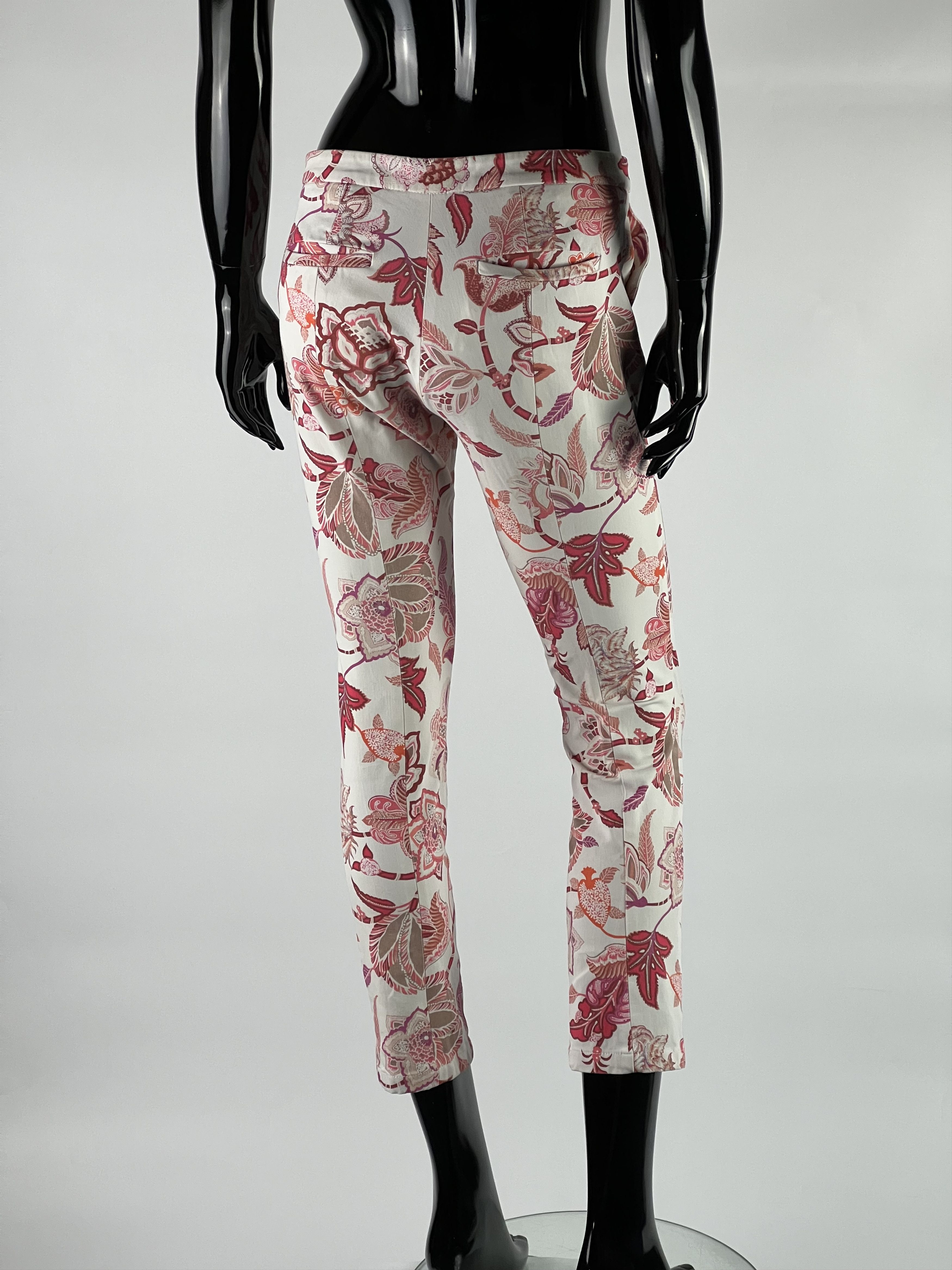 Etro Etro Women's Floral Print Cropped Cotton Pants Size 40 Size 27" / US 4 / IT 40 - 3 Thumbnail