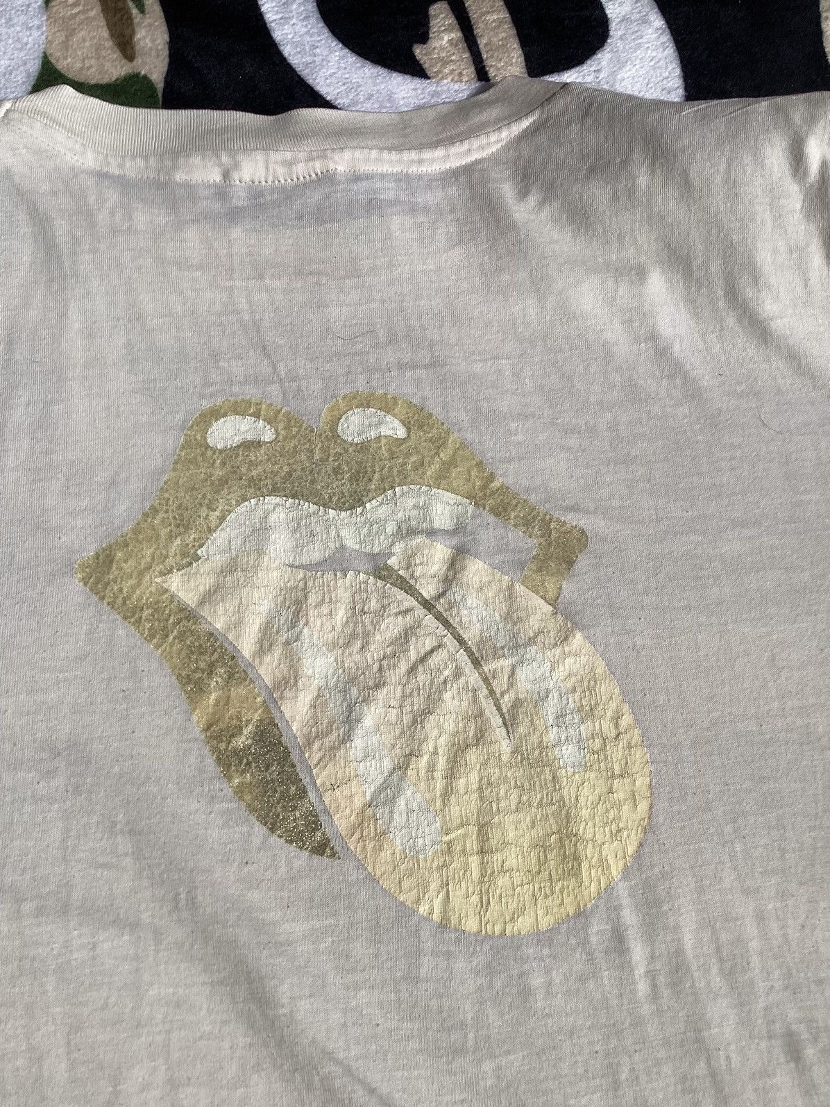 Band Tees × Hanes × Rap Tees 1980s Rolling stones iron on glitter graphic band T-shirt Size US XL / EU 56 / 4 - 3 Thumbnail