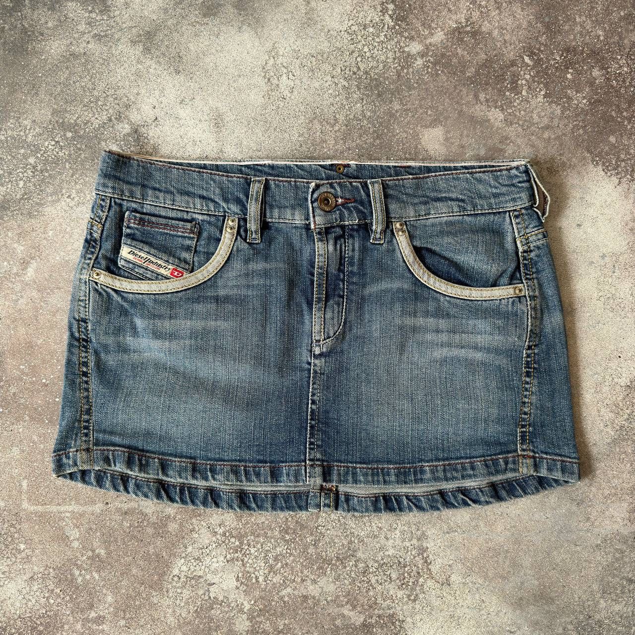 Diesel × Vintage Y2K Diesel Vintage Washed Denim Mini Skirt Size 28" / US 6 / IT 42 - 1 Thumbnail