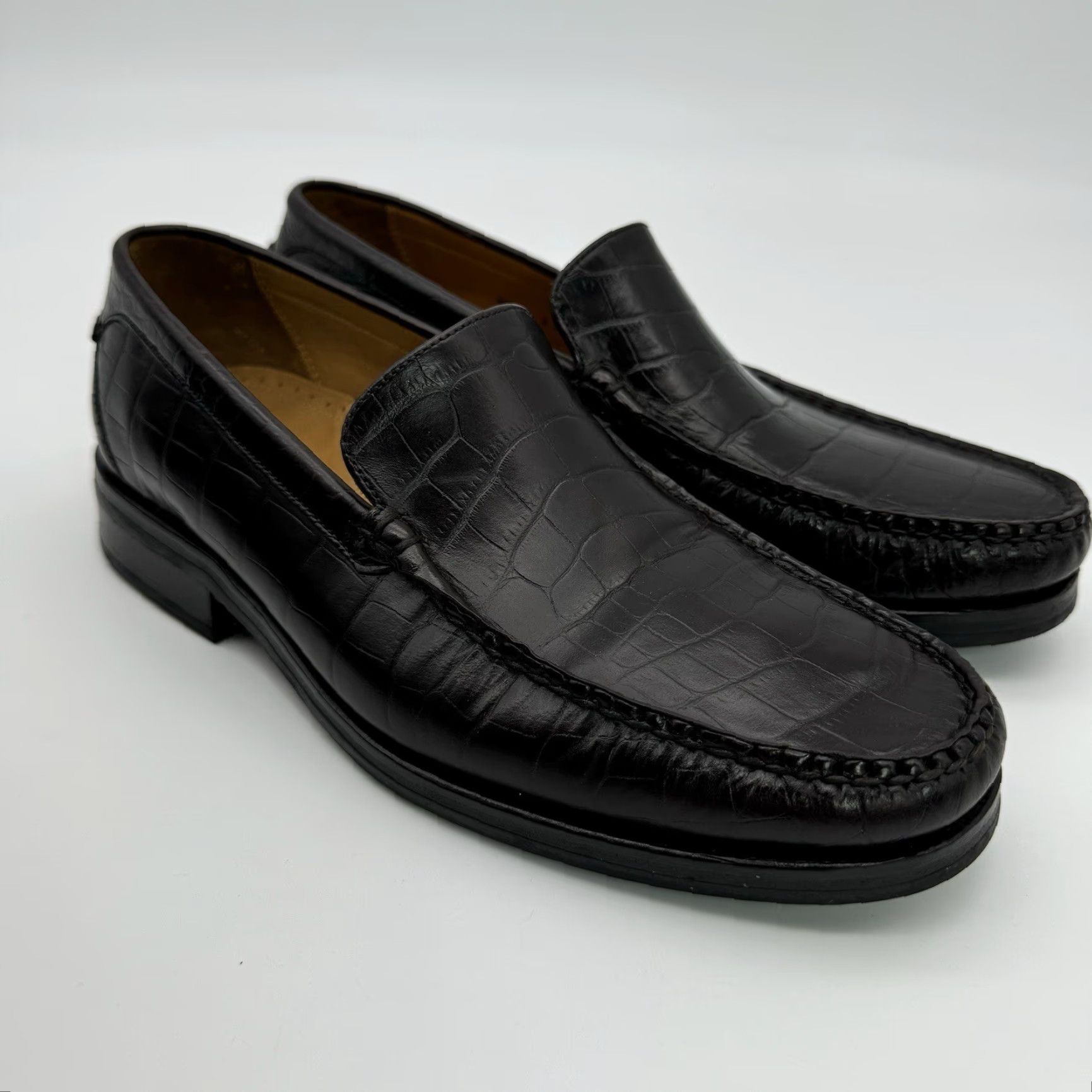 Cole Haan VINTAGE Cole Haan Adrien Men's Crocodile Leather Loafers Dark Brown Size 8 Slip-On Dress Shoes Size US 8 / EU 41 - 4 Thumbnail