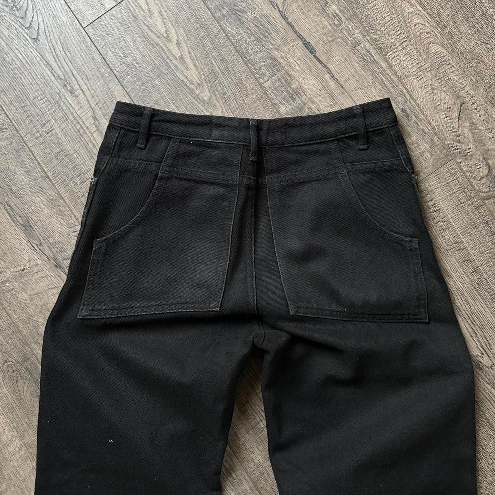Eckhaus Latta Black Designer Eckhaus Latta Denim Wide Leg Flare Jeans Pant Size US 29 - 8 Thumbnail