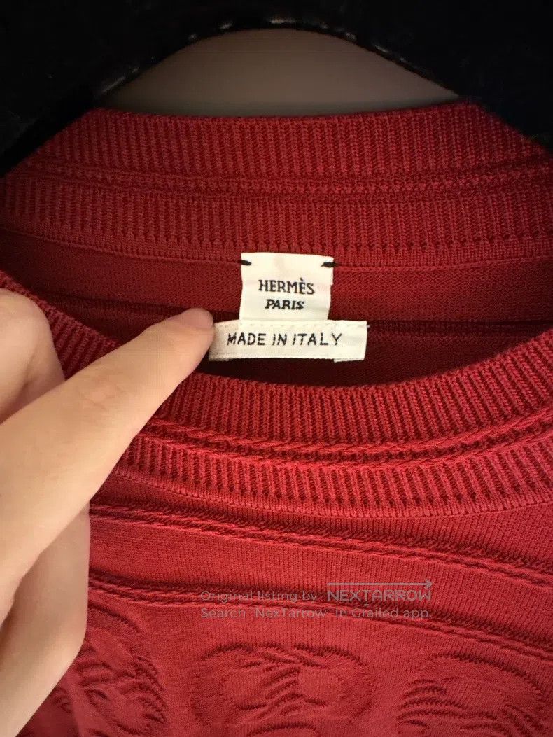 Hermes Hermes Red Pig Nose Button Printed Sweater Size XXS / US 00 / IT 34 - 3 Thumbnail