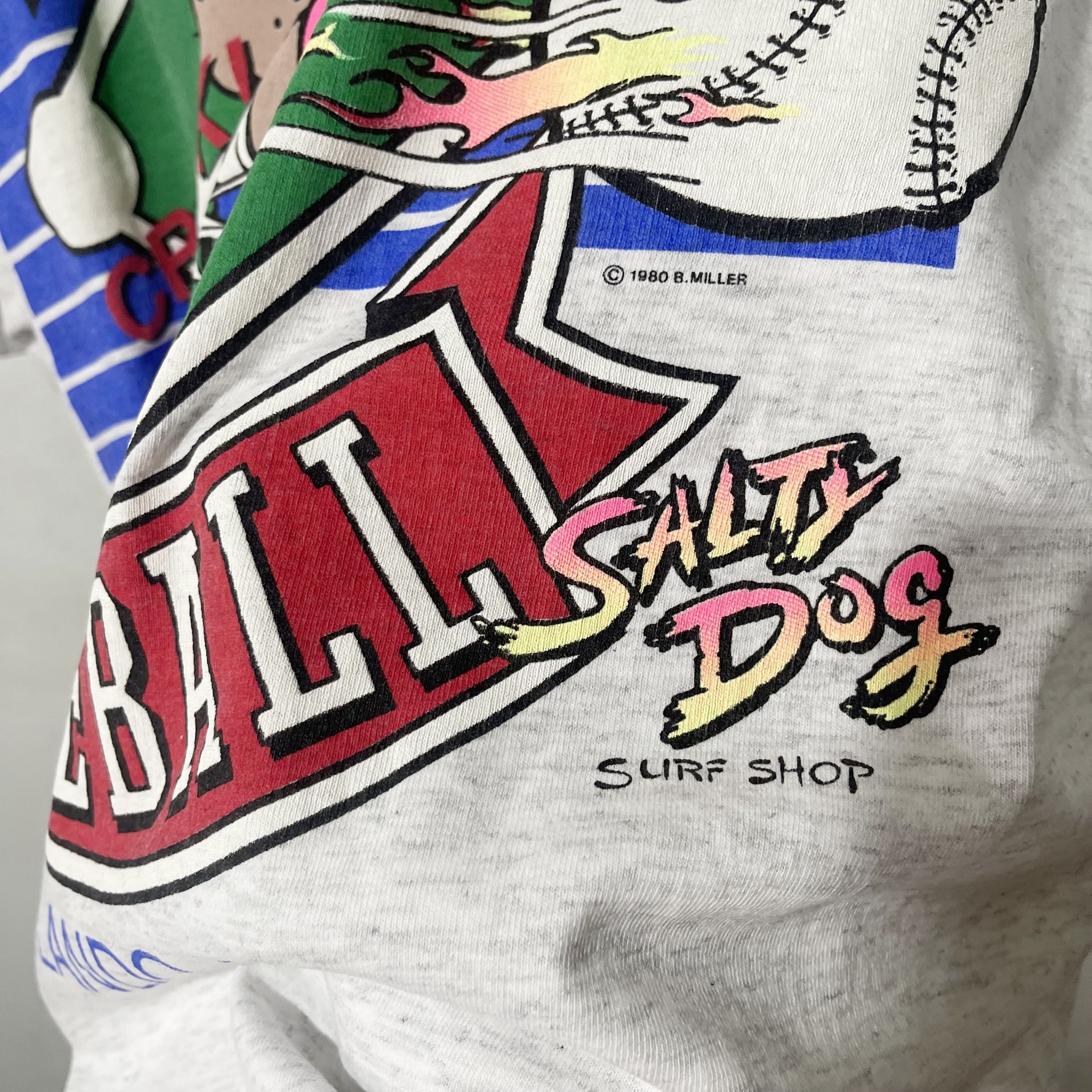 Vintage Vintage 90s Salty Dog Baseball T-Shirt Size US XL / EU 56 / 4 - 3 Thumbnail