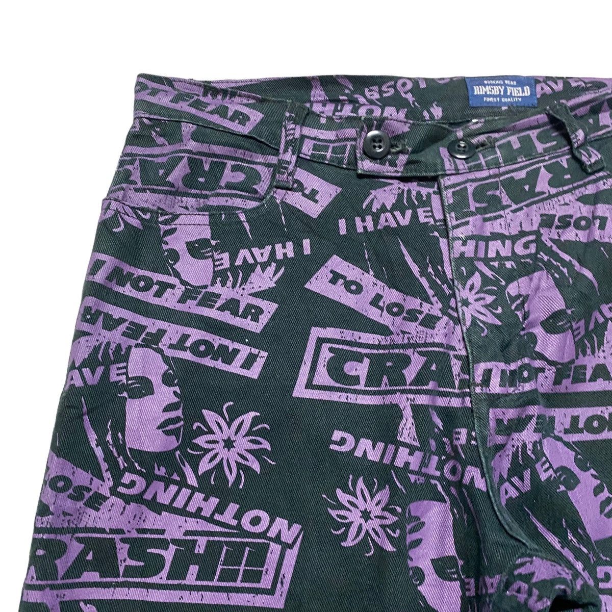 Hysteric Glamour 'Rimsby Field Crash' Nothing To Lose Graphic Flare Pants Size 29" - 4 Thumbnail