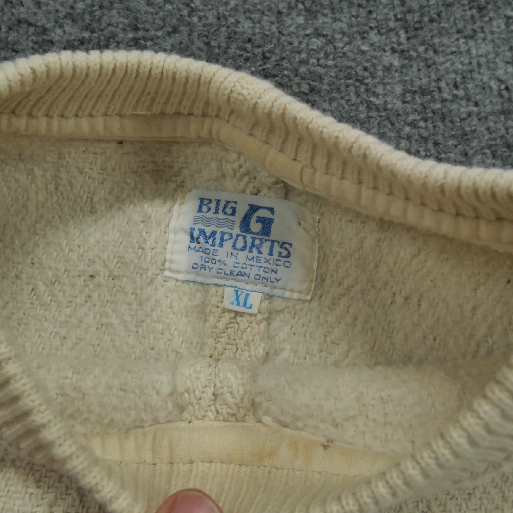 Vintage VINTAGE Big G Imports Sweatshirt Adult XL Tan Blue Hippie Drug Rug Mexico Sweatshirt Size US XL / EU 56 / 4 - 5 Thumbnail