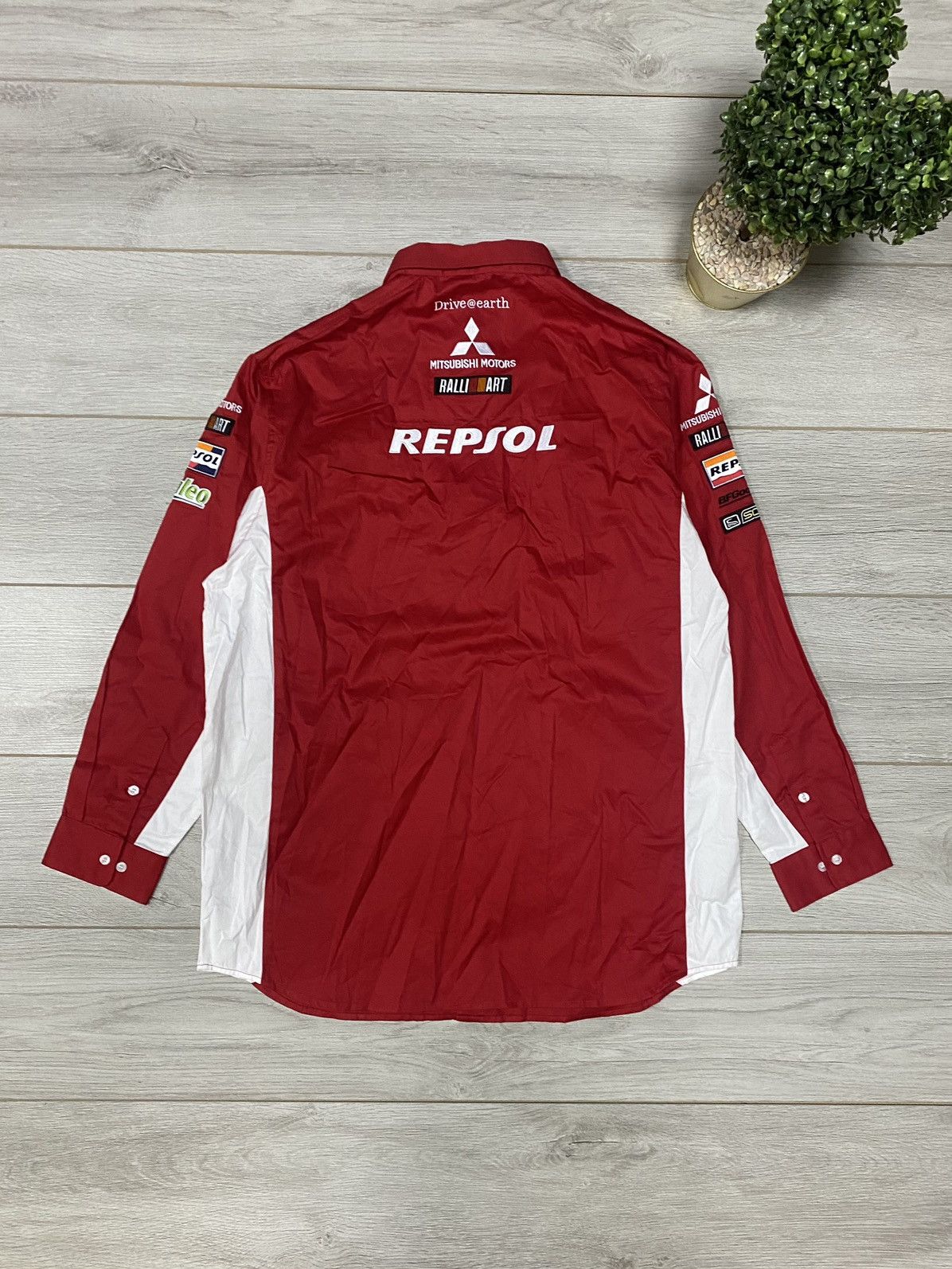 Vintage Repsol Gas Mitsubishi vintage racing shirt buttons Size US XXL / EU 58 / 5 - 2 Thumbnail