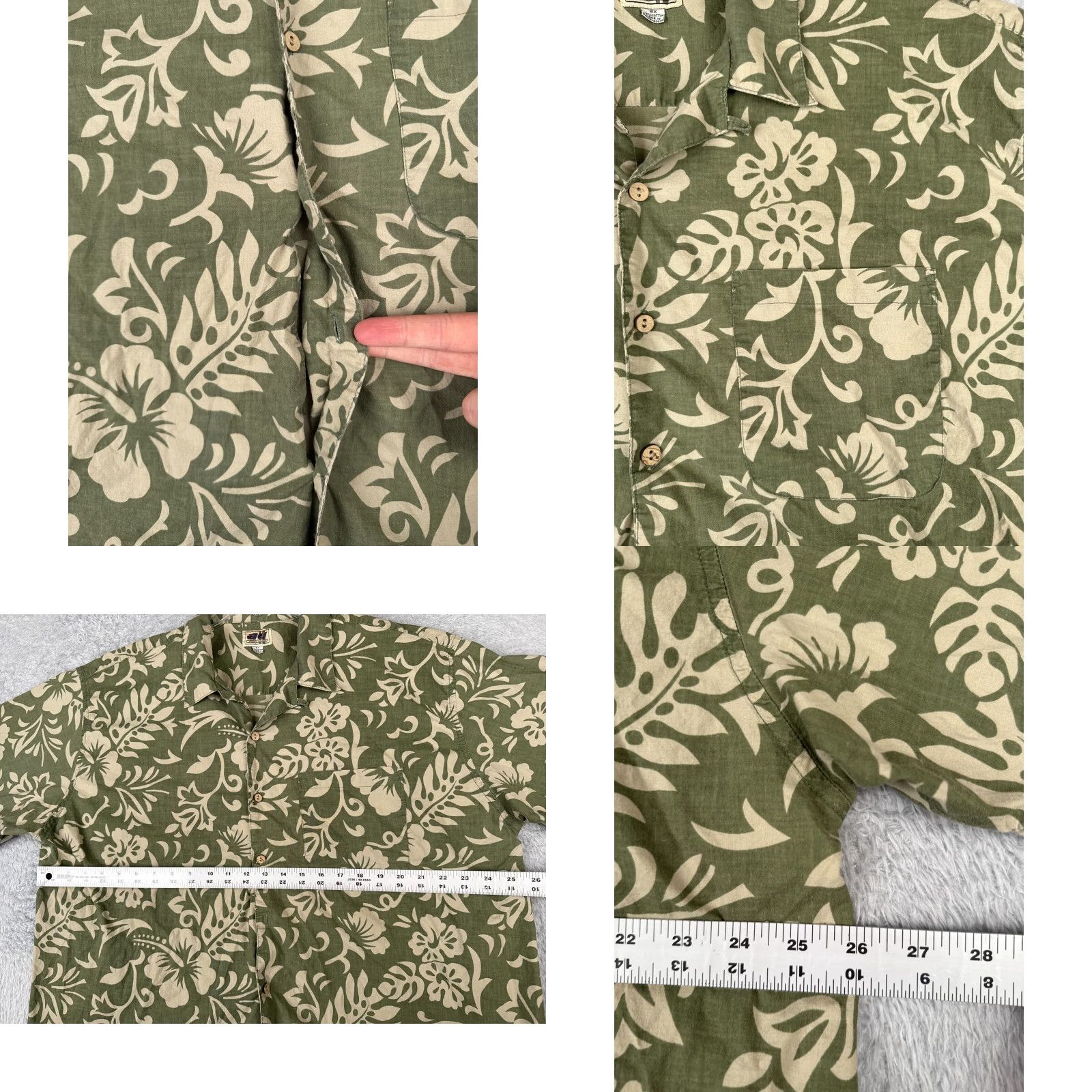 Vintage Address Unknown Shirt Mens 2XL Green Floral Hawaiian Button-Up Shirt Size US XXL / EU 58 / 5 - 8 Thumbnail
