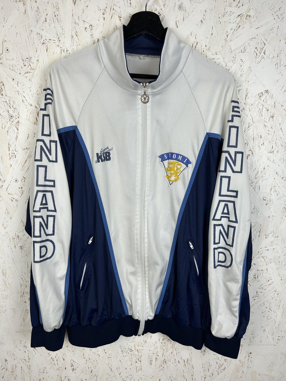 Vintage 90s Vintage KSB Finland Suomi Hockey Sportswear Jacket White Size US L / EU 52-54 / 3 - 1 Thumbnail