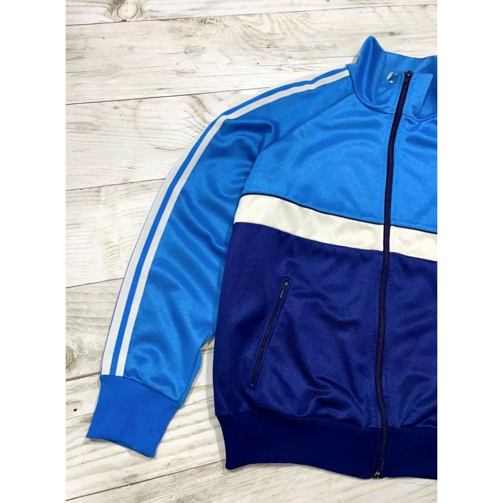 Adidas VINTAGE adidas Tracksuit Jacket Pant 2 Piece Men Size M Blue 80s Size 40R - 6 Thumbnail