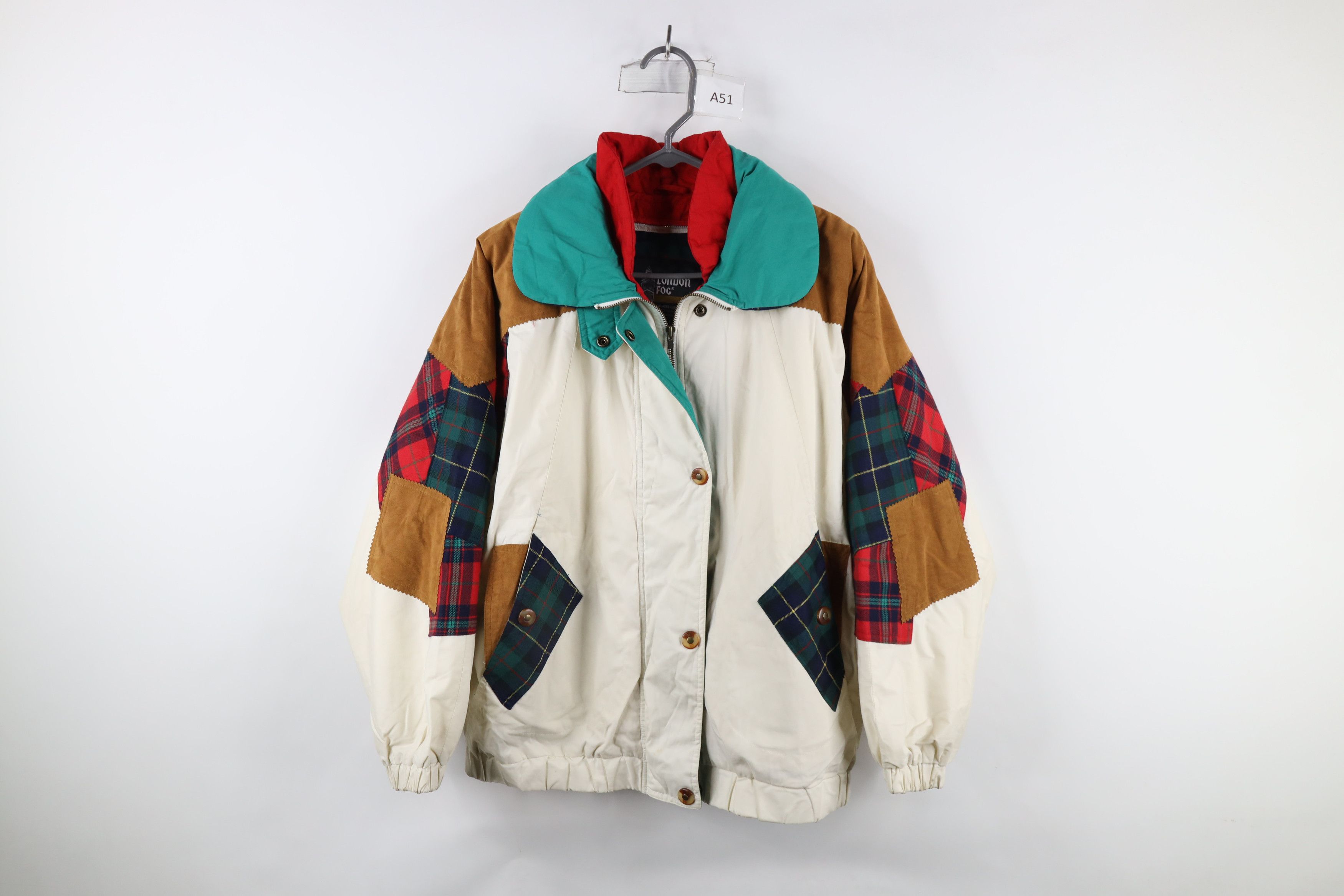 Vintage Vintage 90s Streetwear Trim Patchwork Lined Bomber Jacket Size US M / EU 48-50 / 2 - 1 Thumbnail